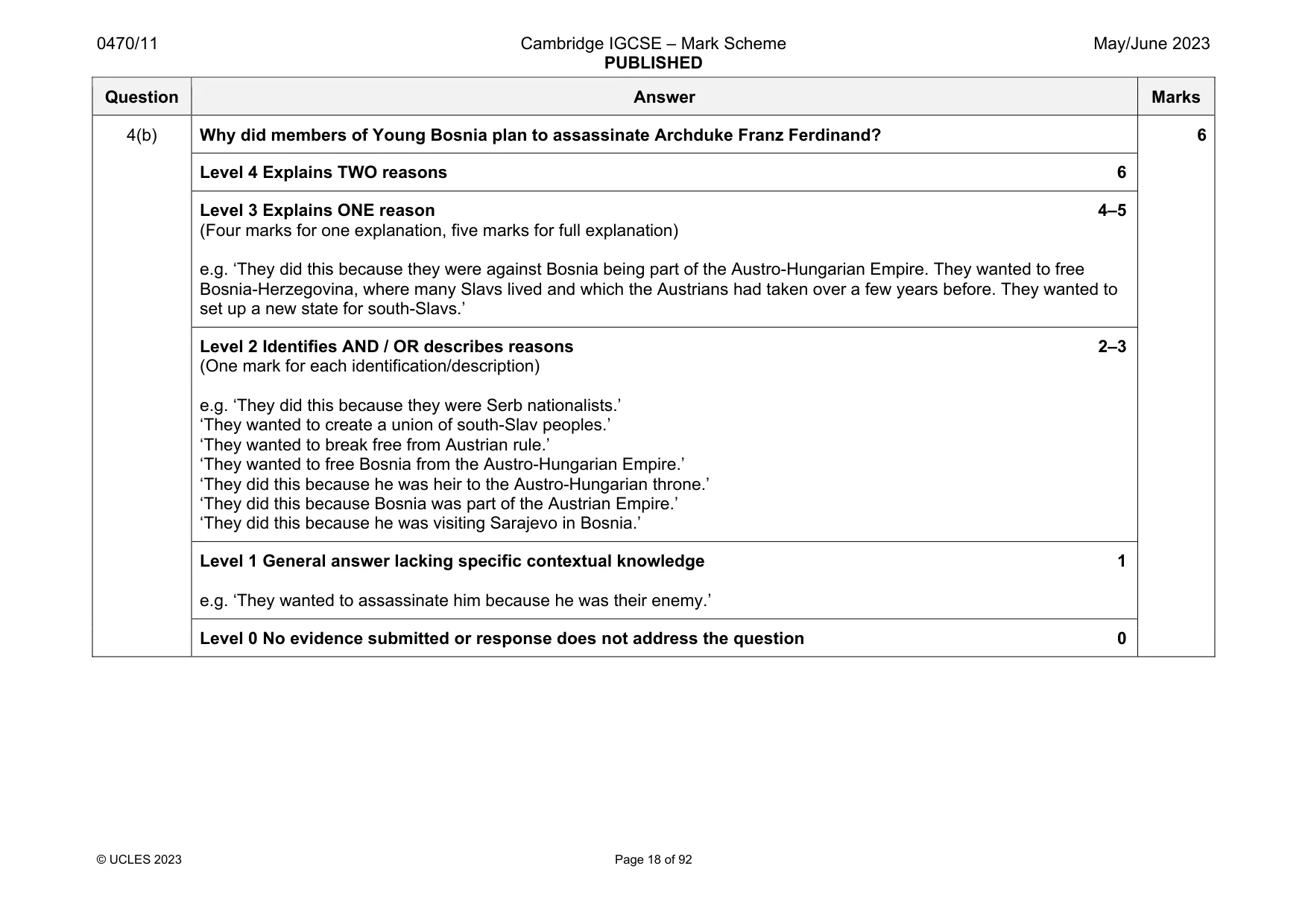 Mark scheme, page 18 of 92