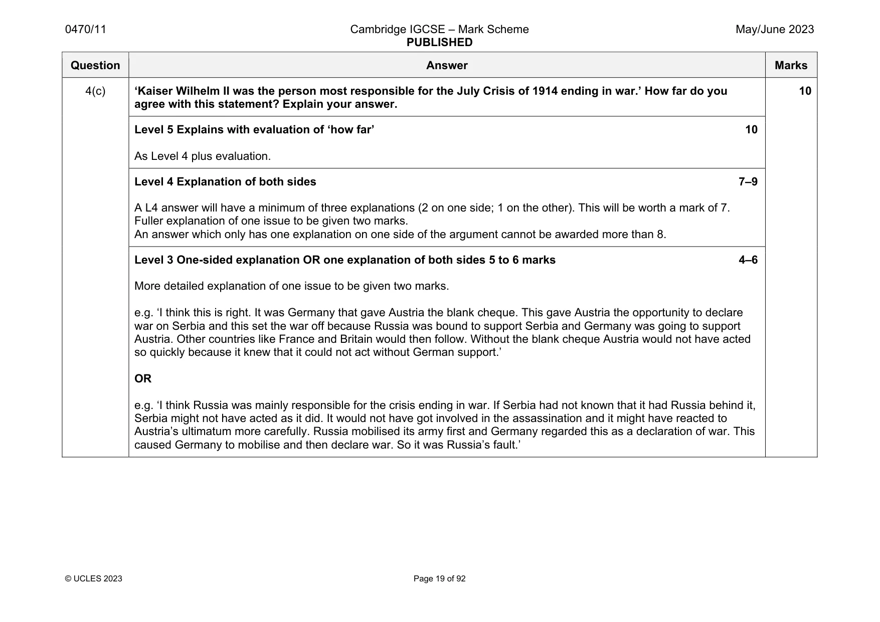 Mark scheme, page 19 of 92