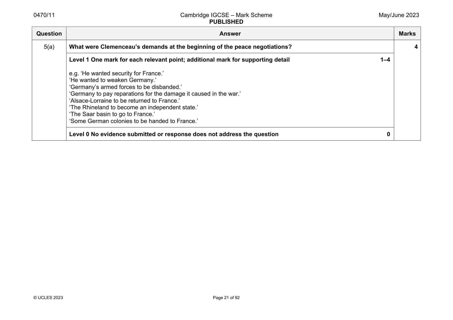 Mark scheme, page 21 of 92