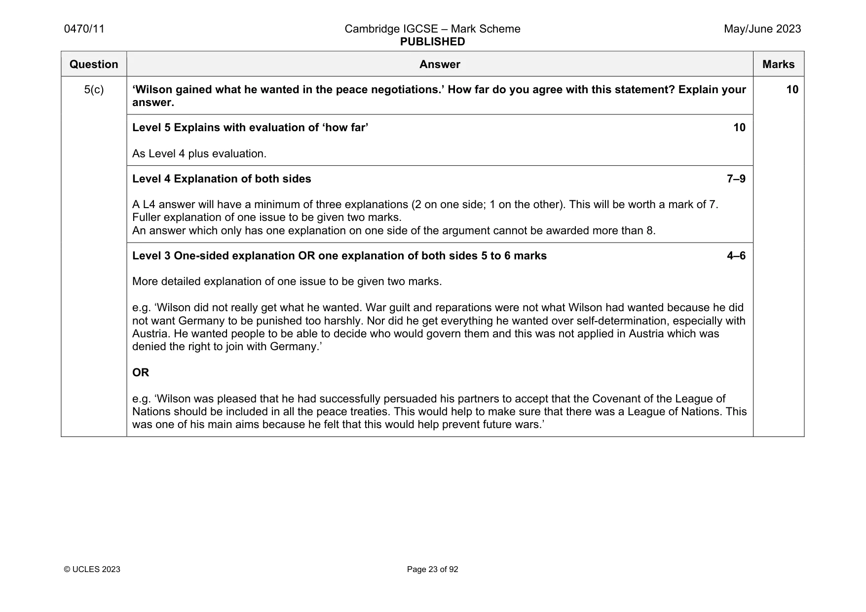 Mark scheme, page 23 of 92