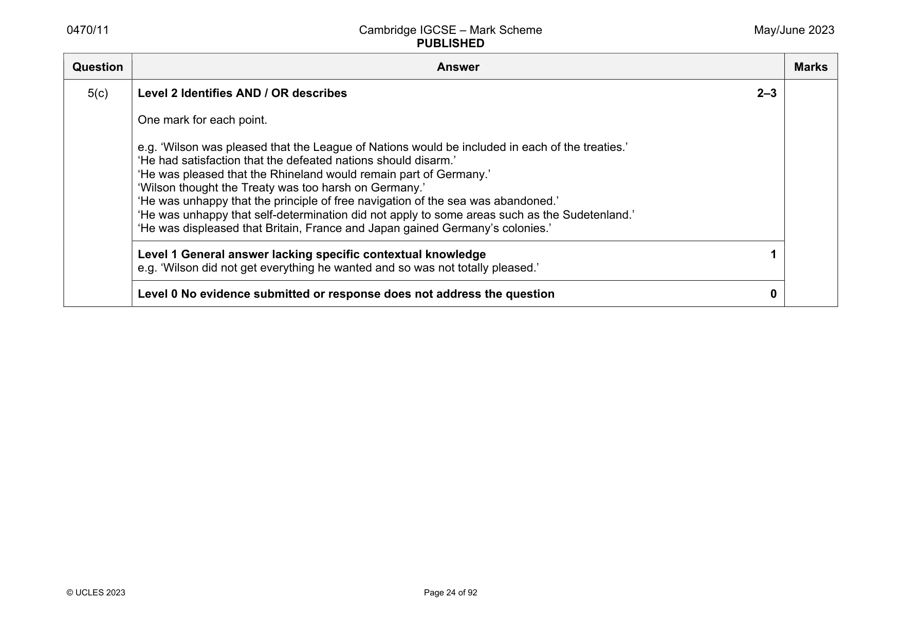 Mark scheme, page 24 of 92
