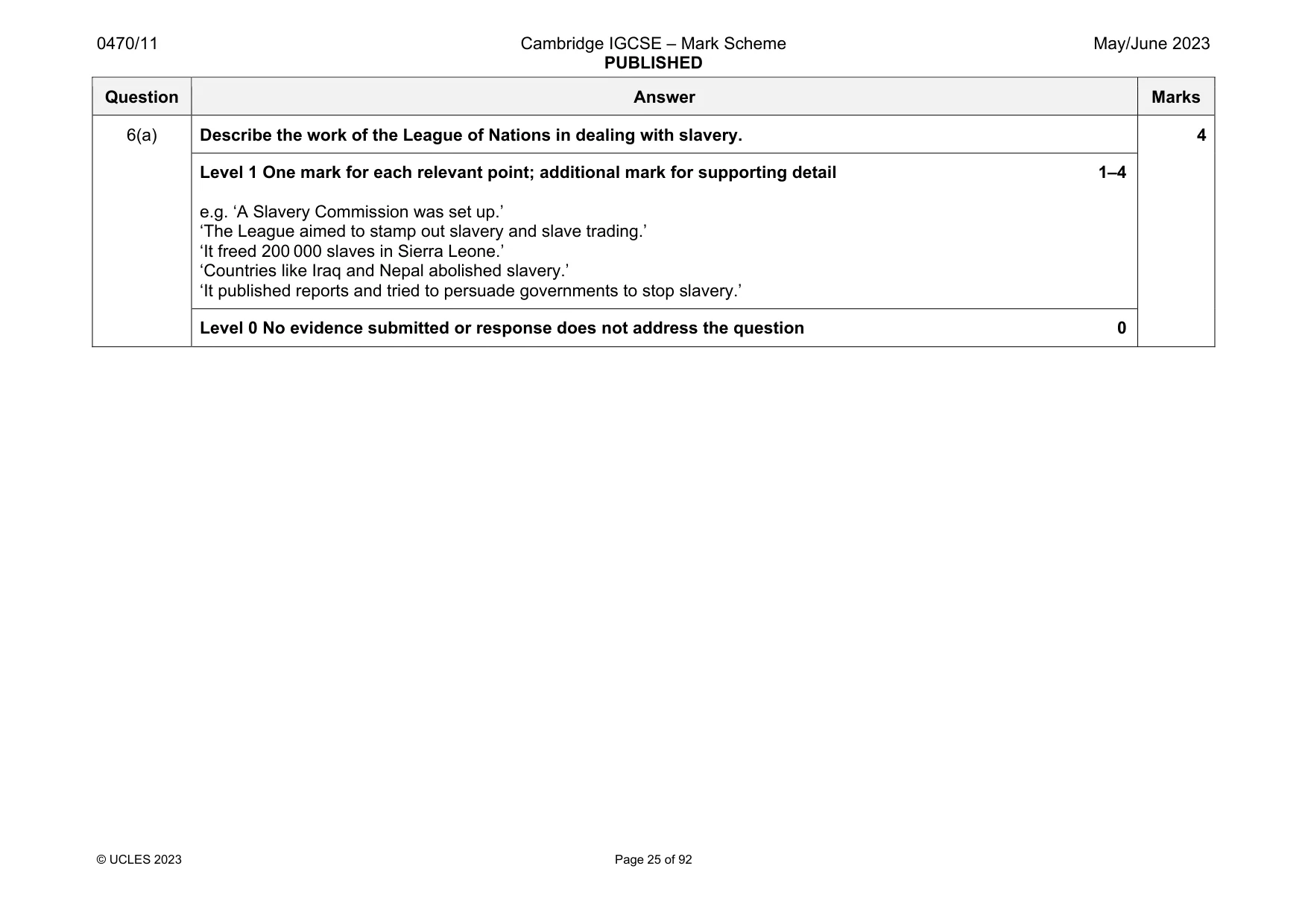 Mark scheme, page 25 of 92