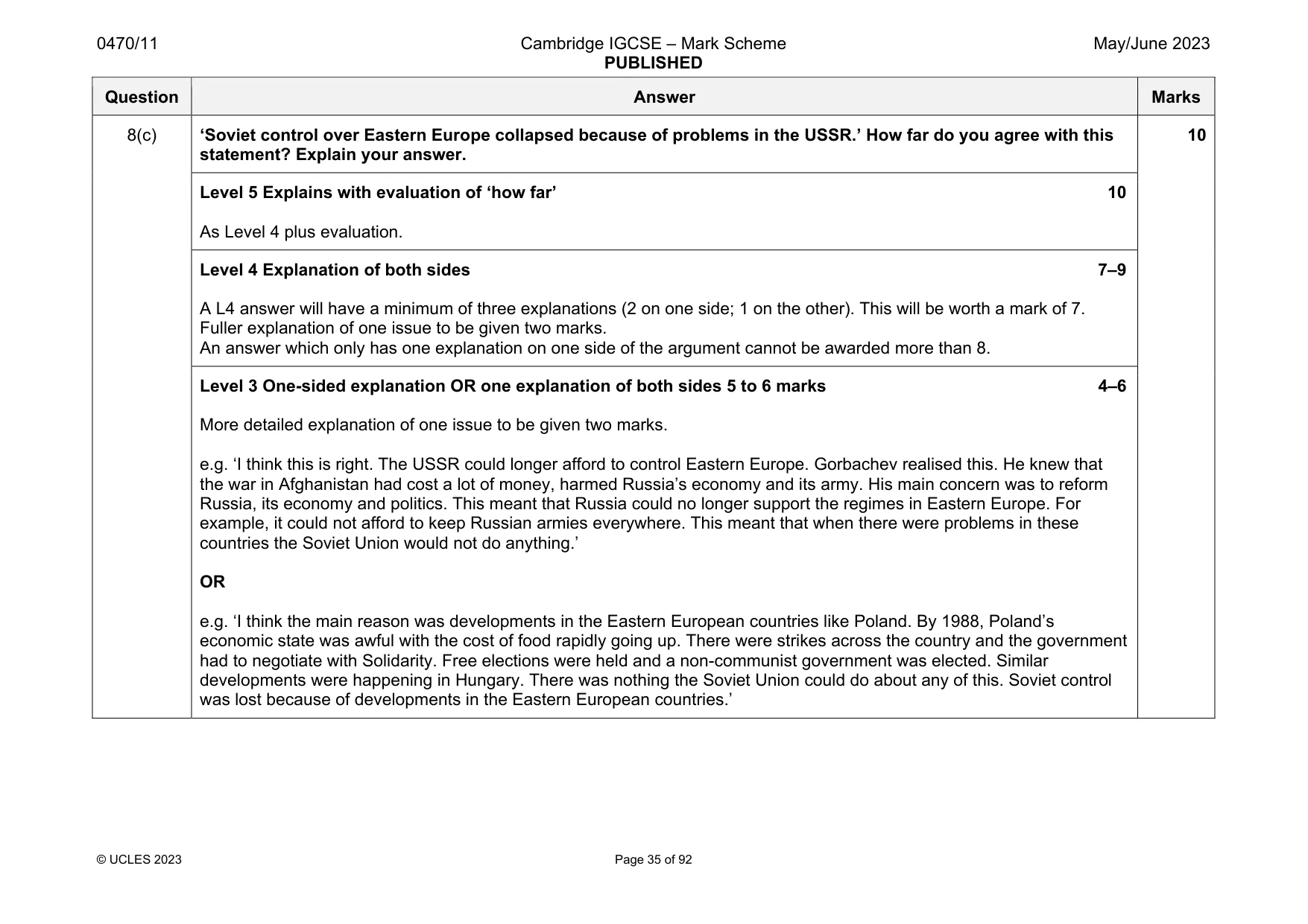 Mark scheme, page 35 of 92