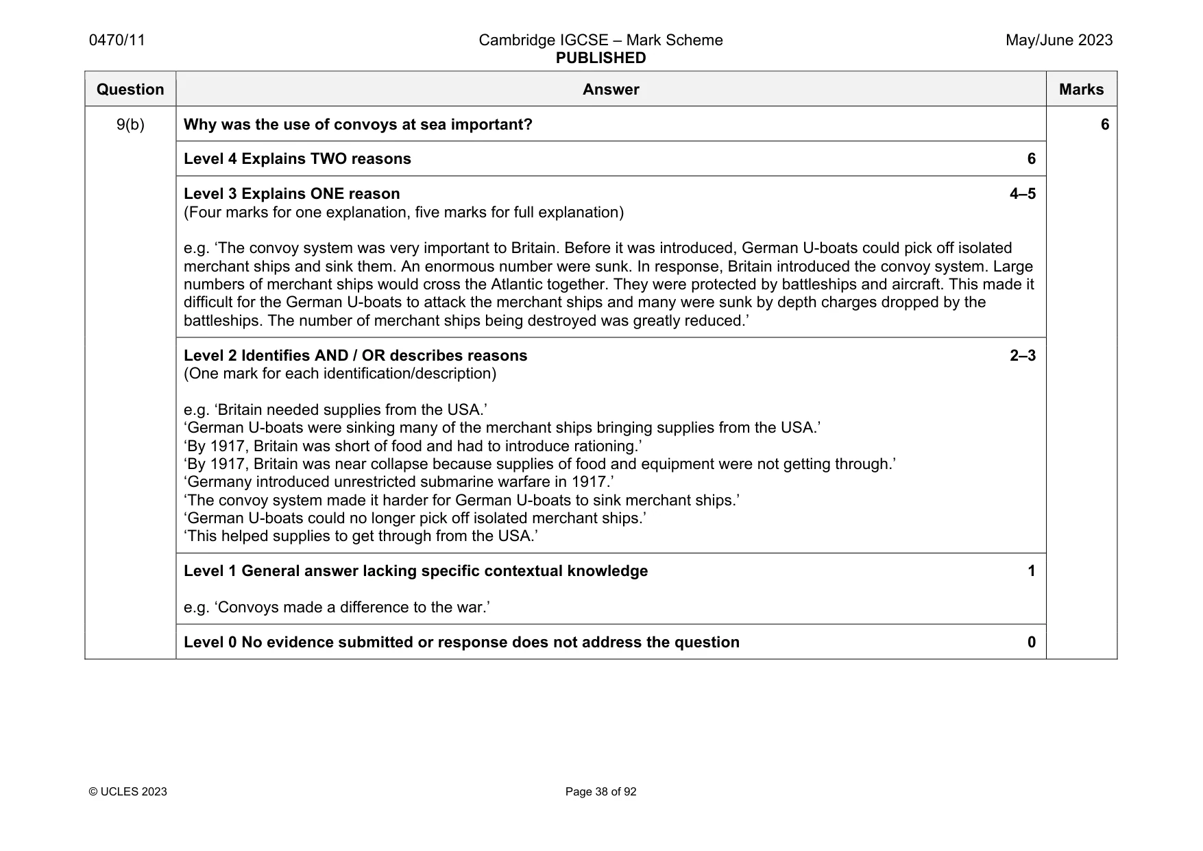 Mark scheme, page 38 of 92