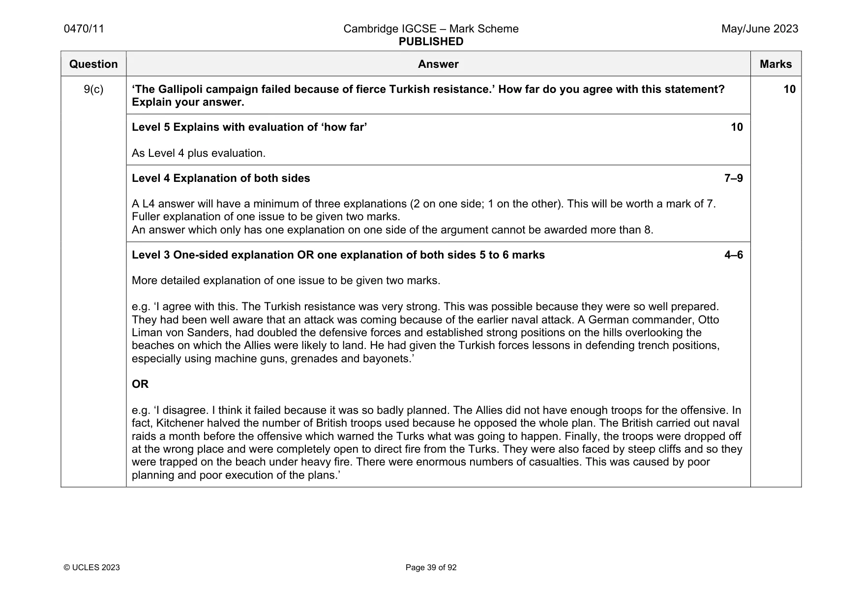 Mark scheme, page 39 of 92