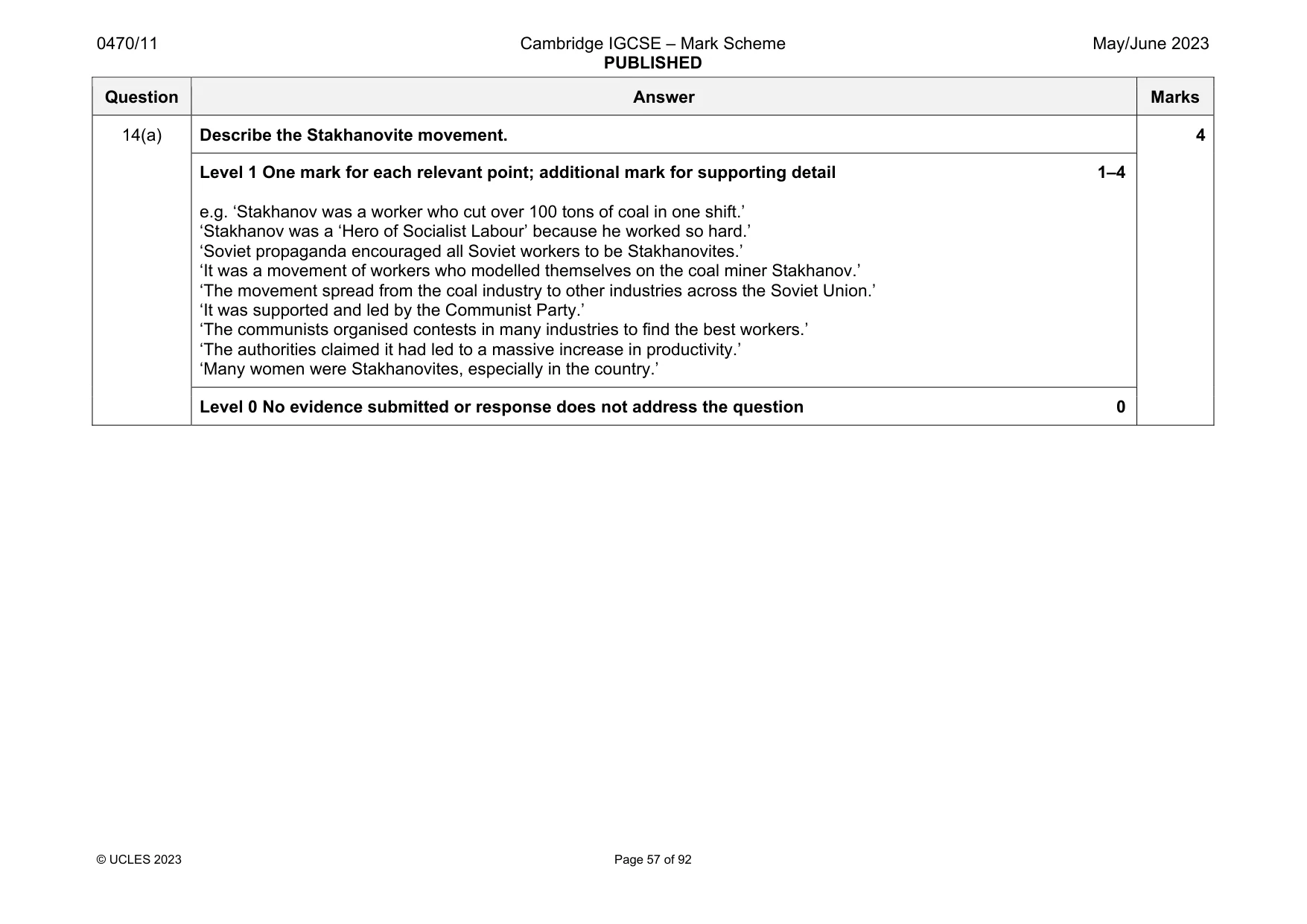 Mark scheme, page 57 of 92