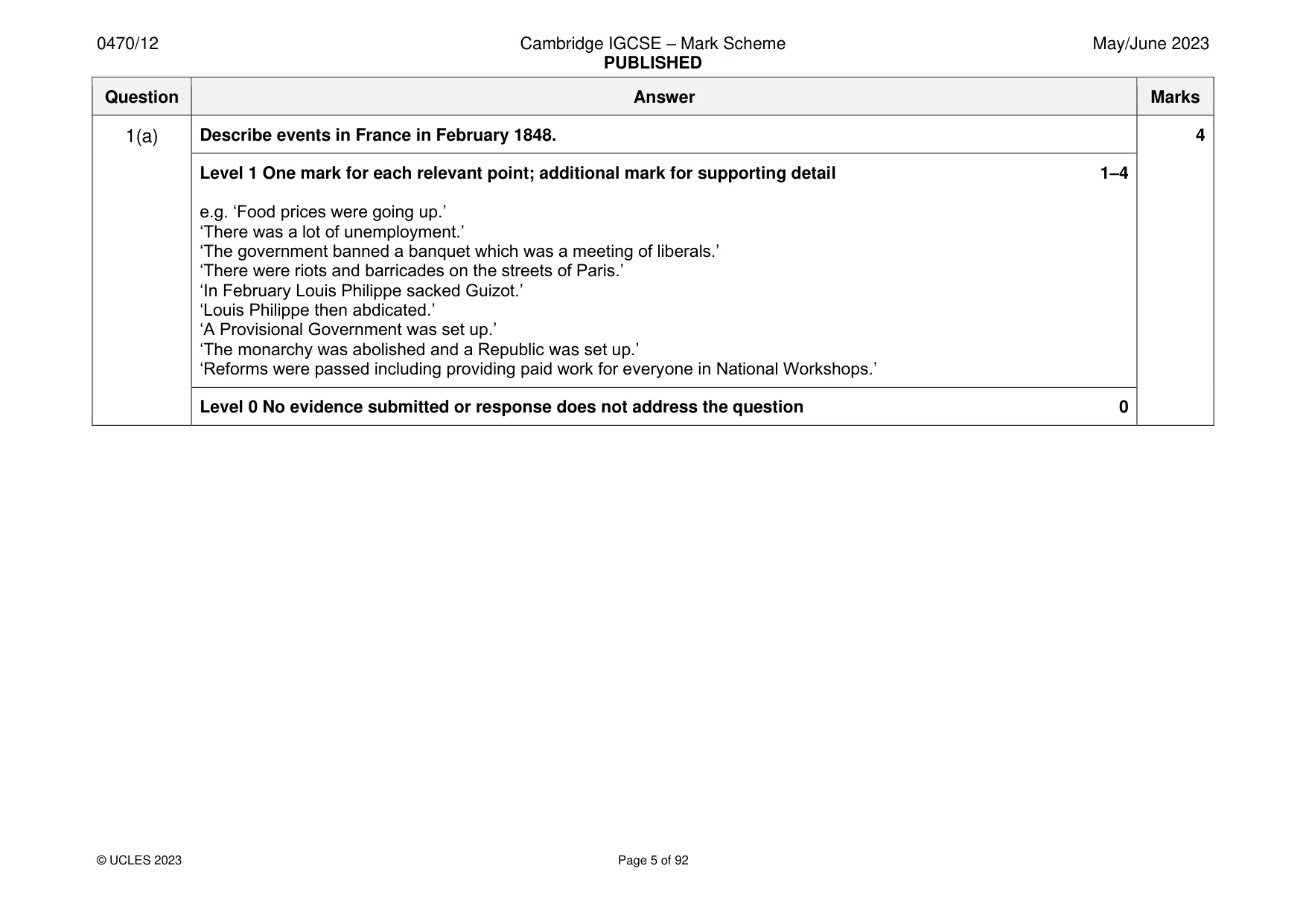 Mark scheme, page 5 of 92