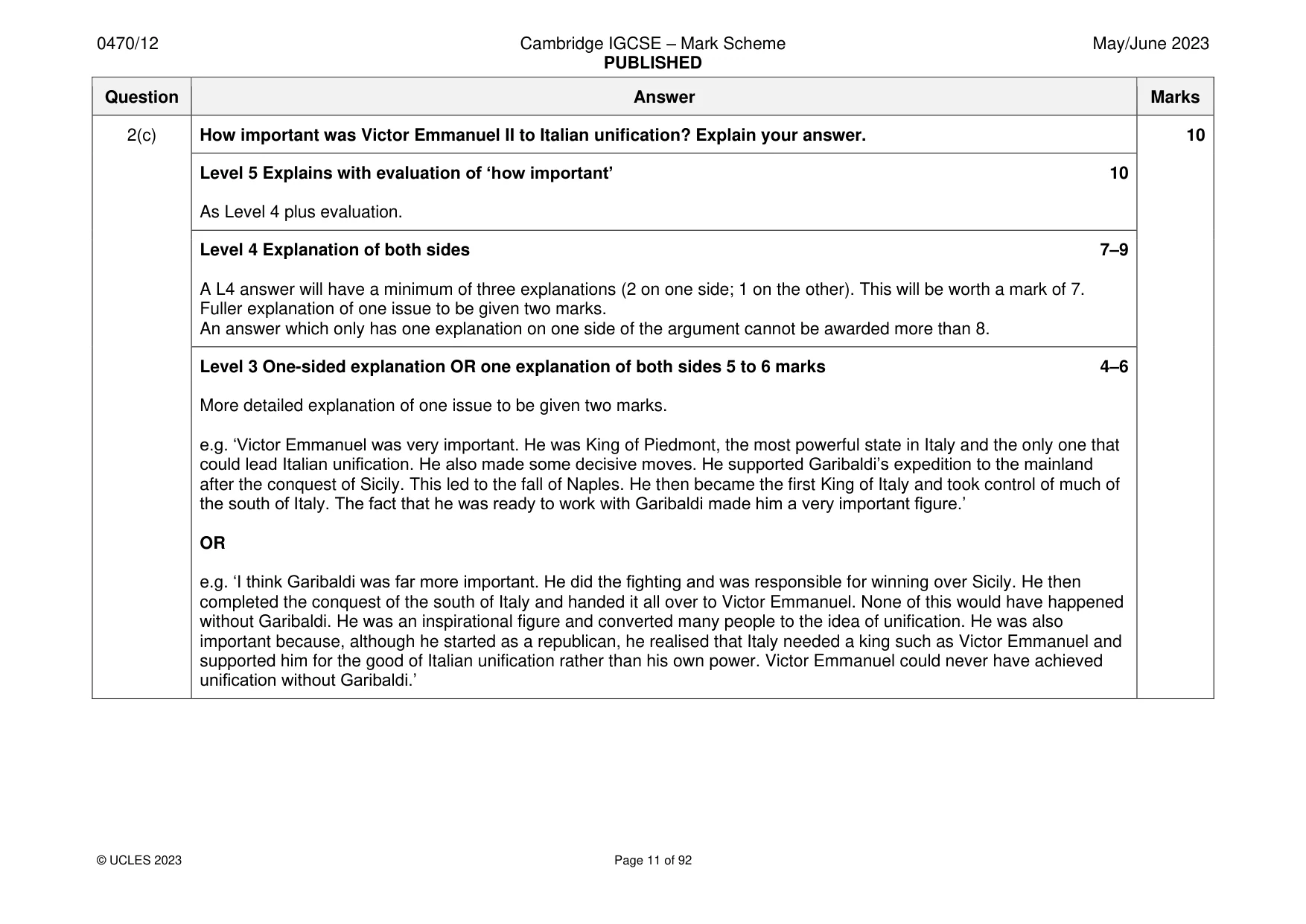 Mark scheme, page 11 of 92