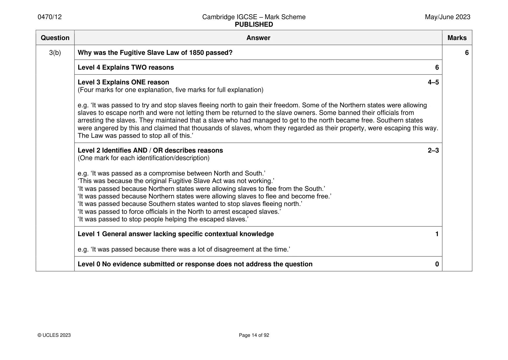 Mark scheme, page 14 of 92