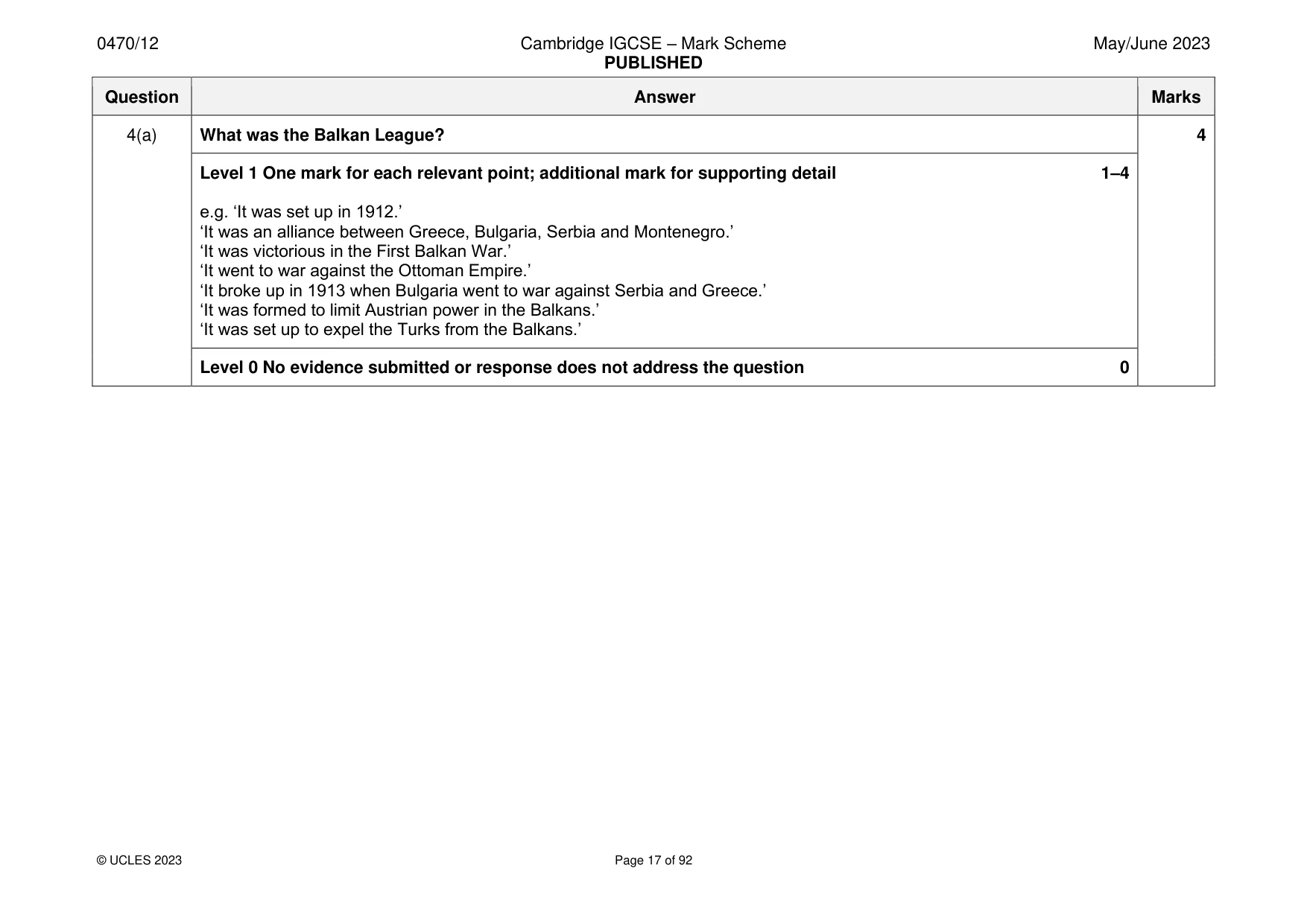 Mark scheme, page 17 of 92
