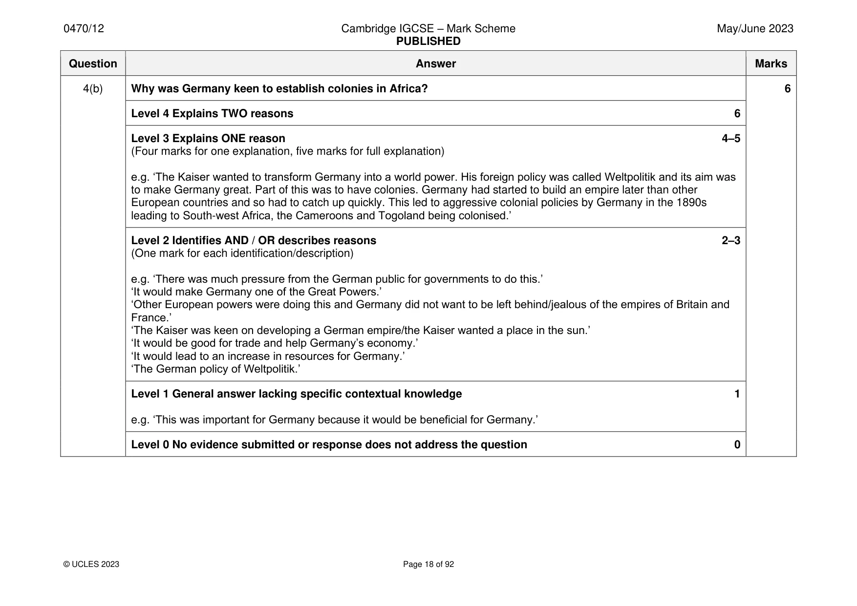 Mark scheme, page 18 of 92