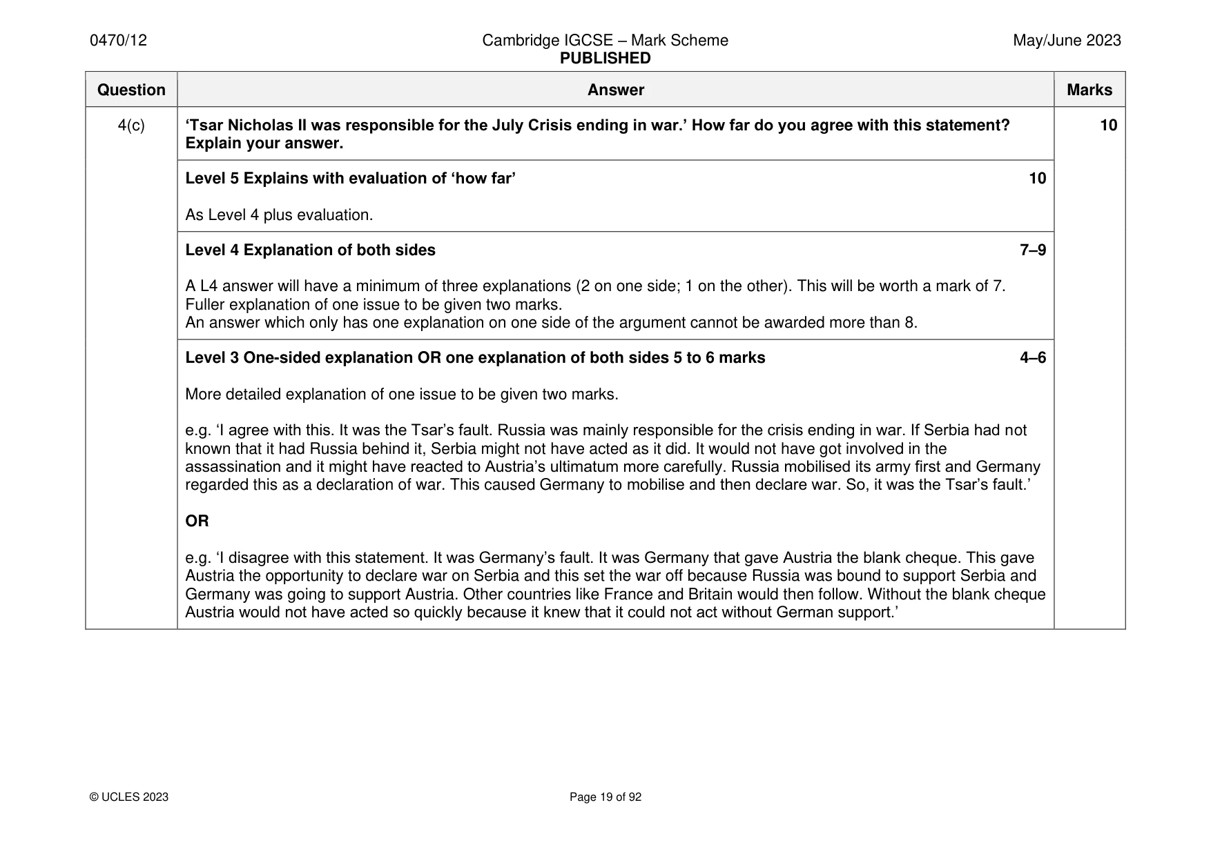Mark scheme, page 19 of 92