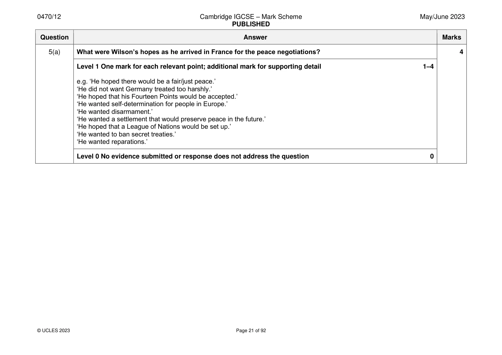 Mark scheme, page 21 of 92