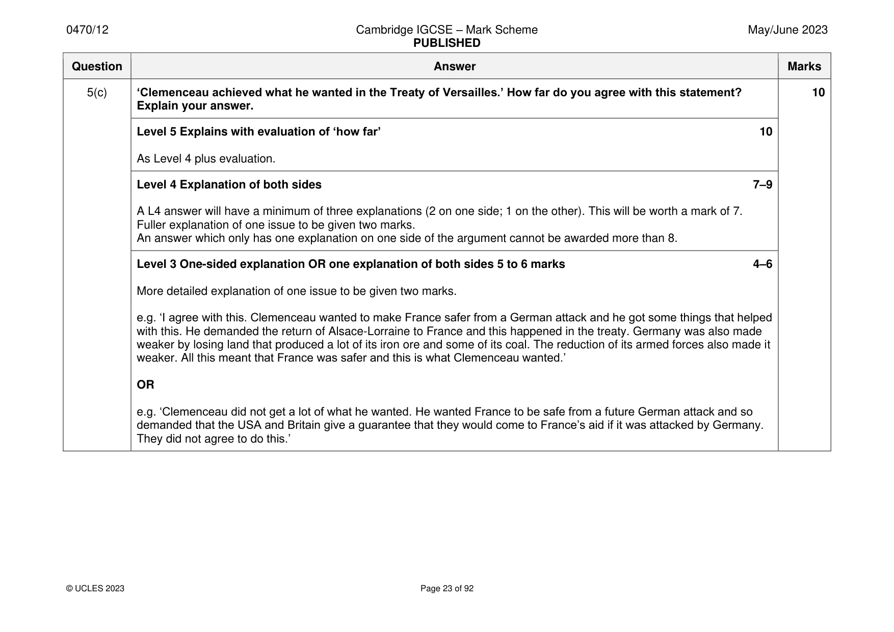 Mark scheme, page 23 of 92