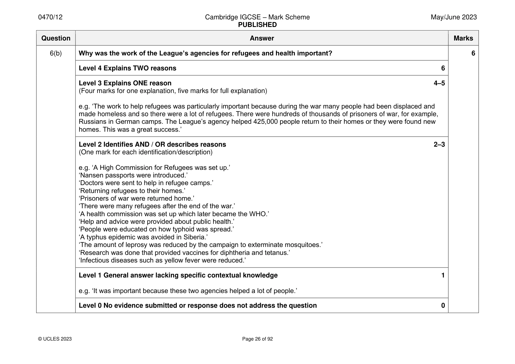 Mark scheme, page 26 of 92