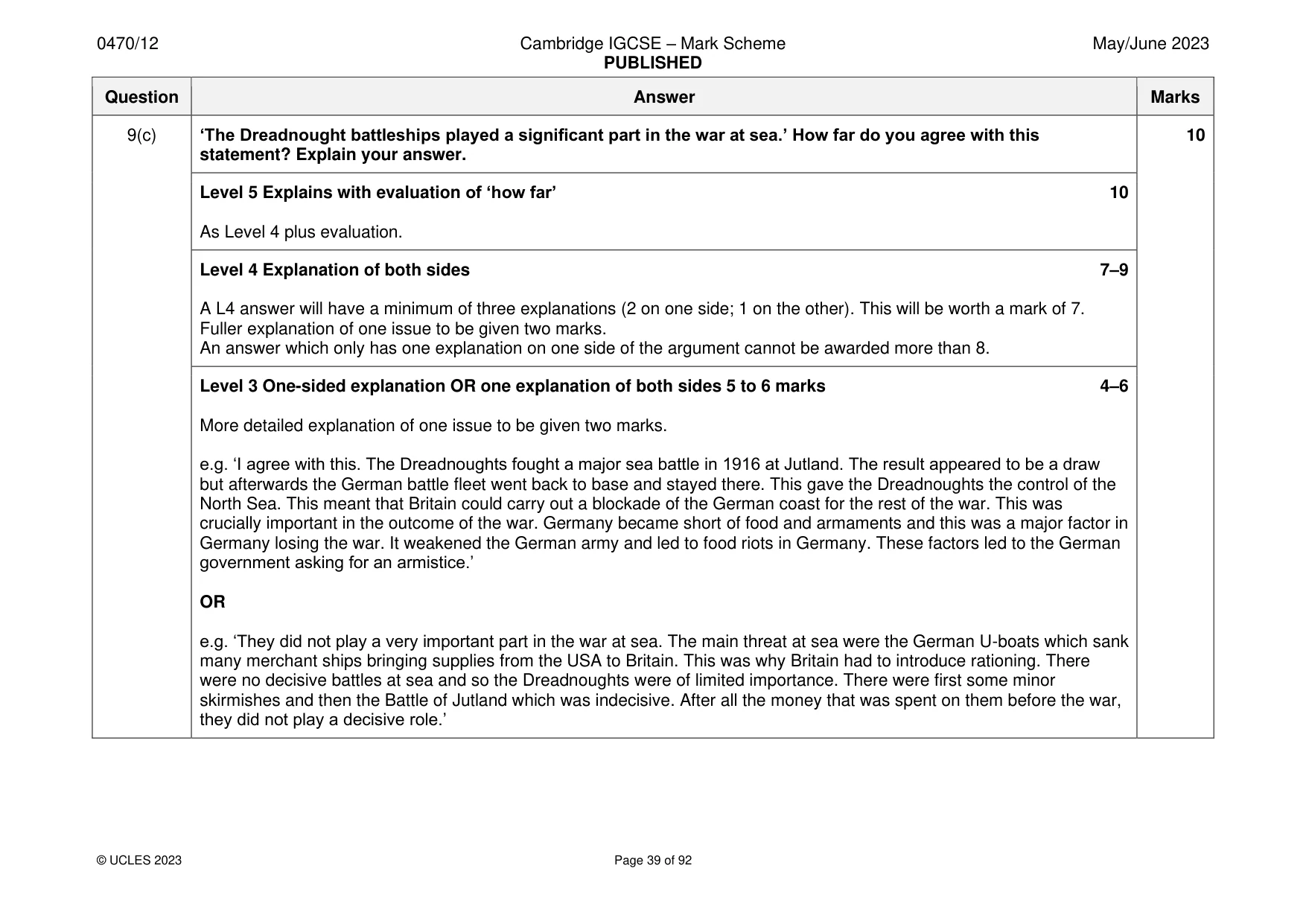 Mark scheme, page 39 of 92