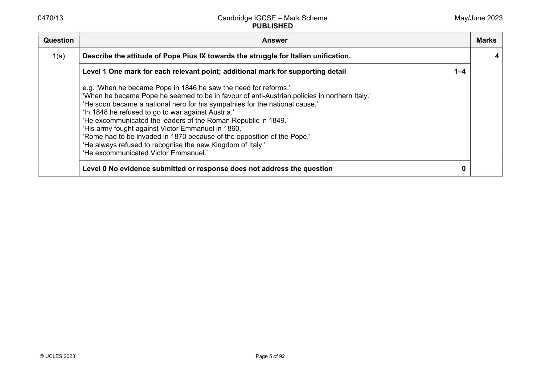 Mark scheme, page 5 of 92