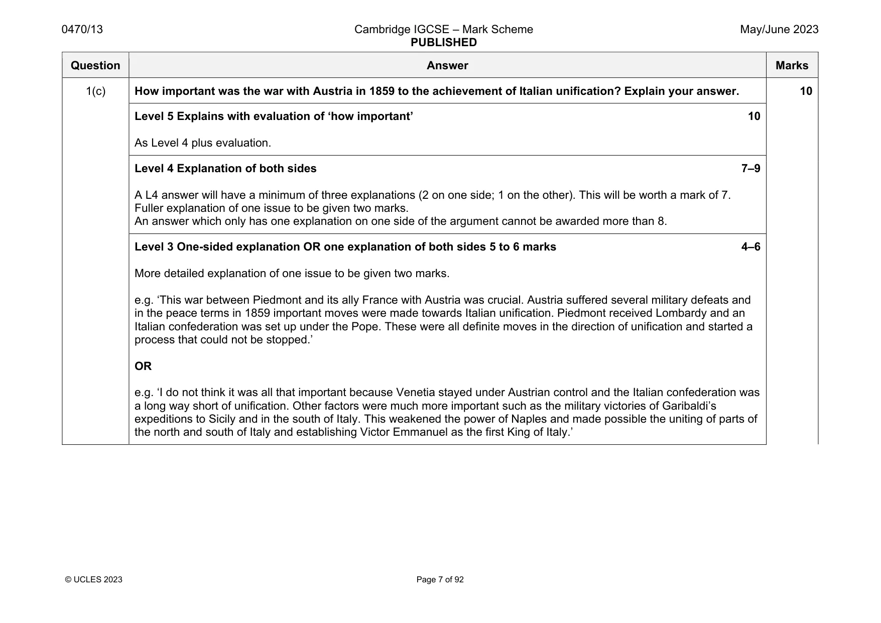 Mark scheme, page 7 of 92