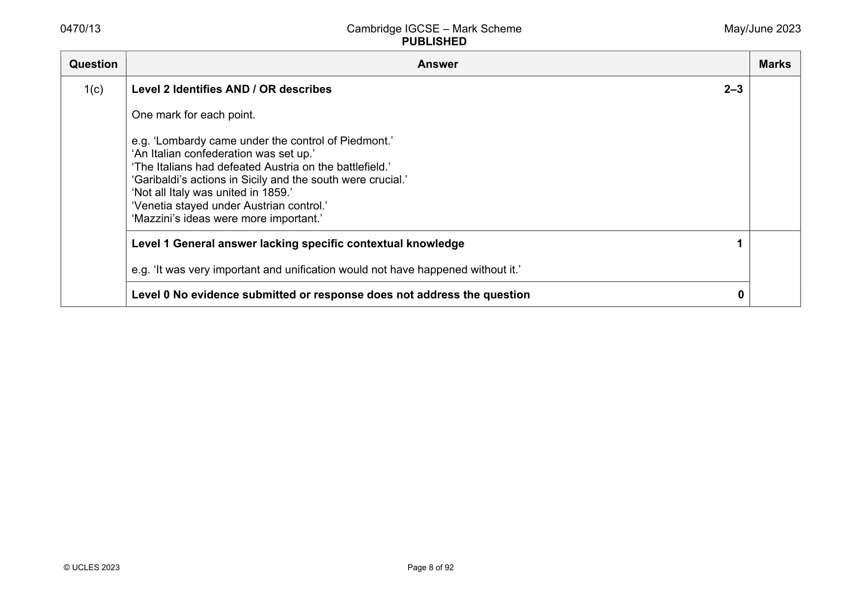 Mark scheme, page 8 of 92