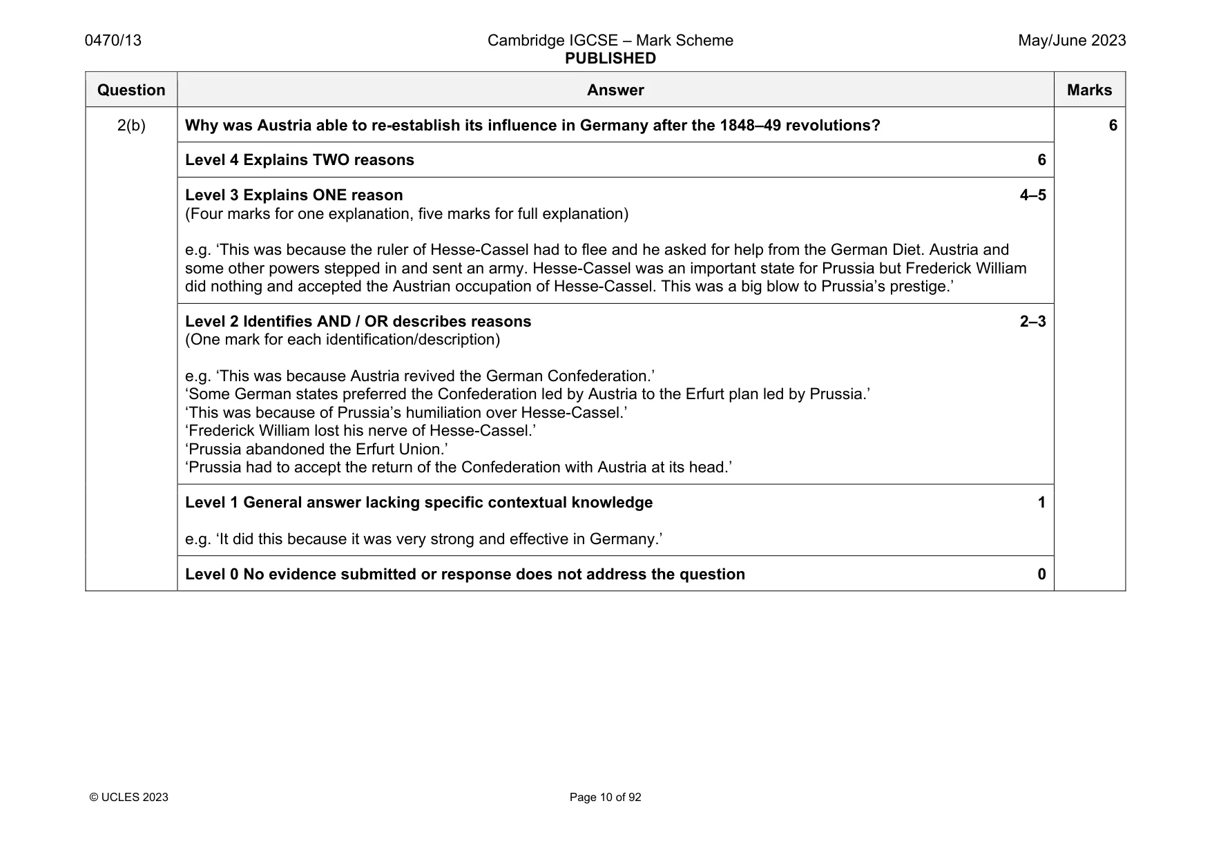 Mark scheme, page 10 of 92