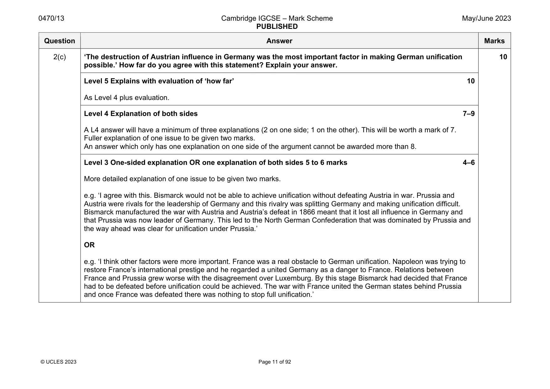 Mark scheme, page 11 of 92
