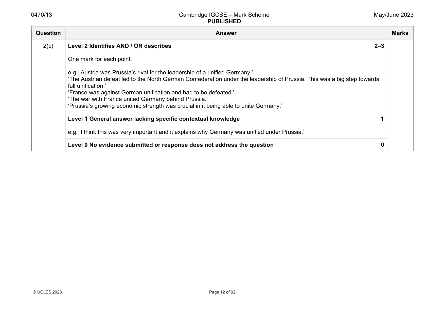 Mark scheme, page 12 of 92