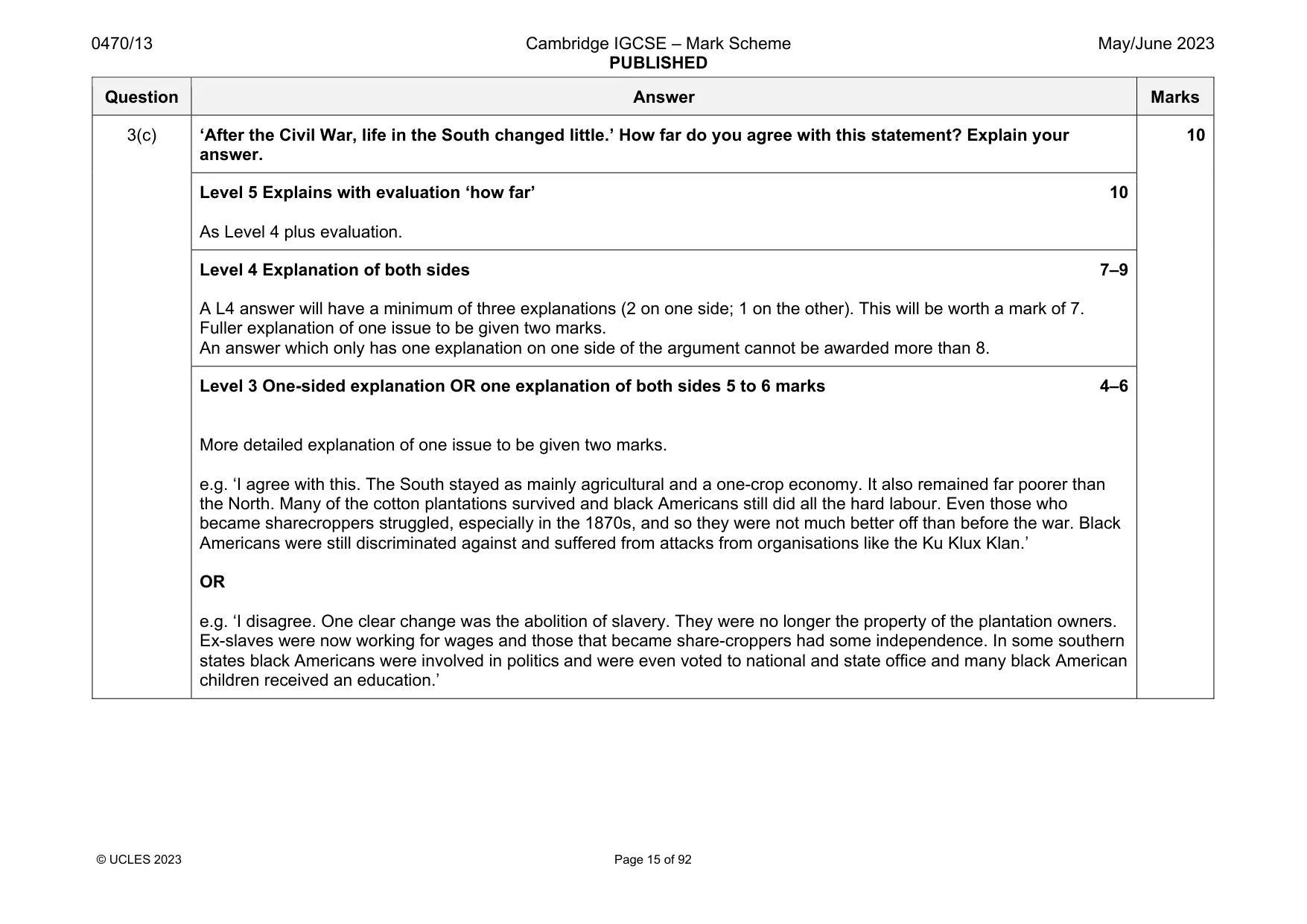 Mark scheme, page 15 of 92