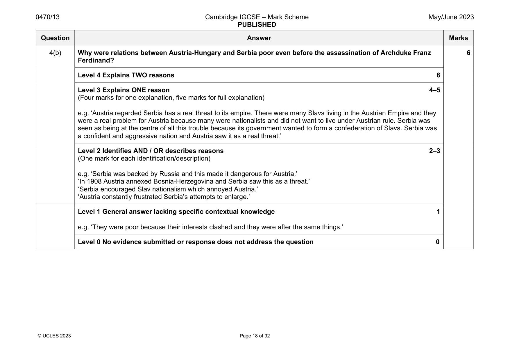 Mark scheme, page 18 of 92