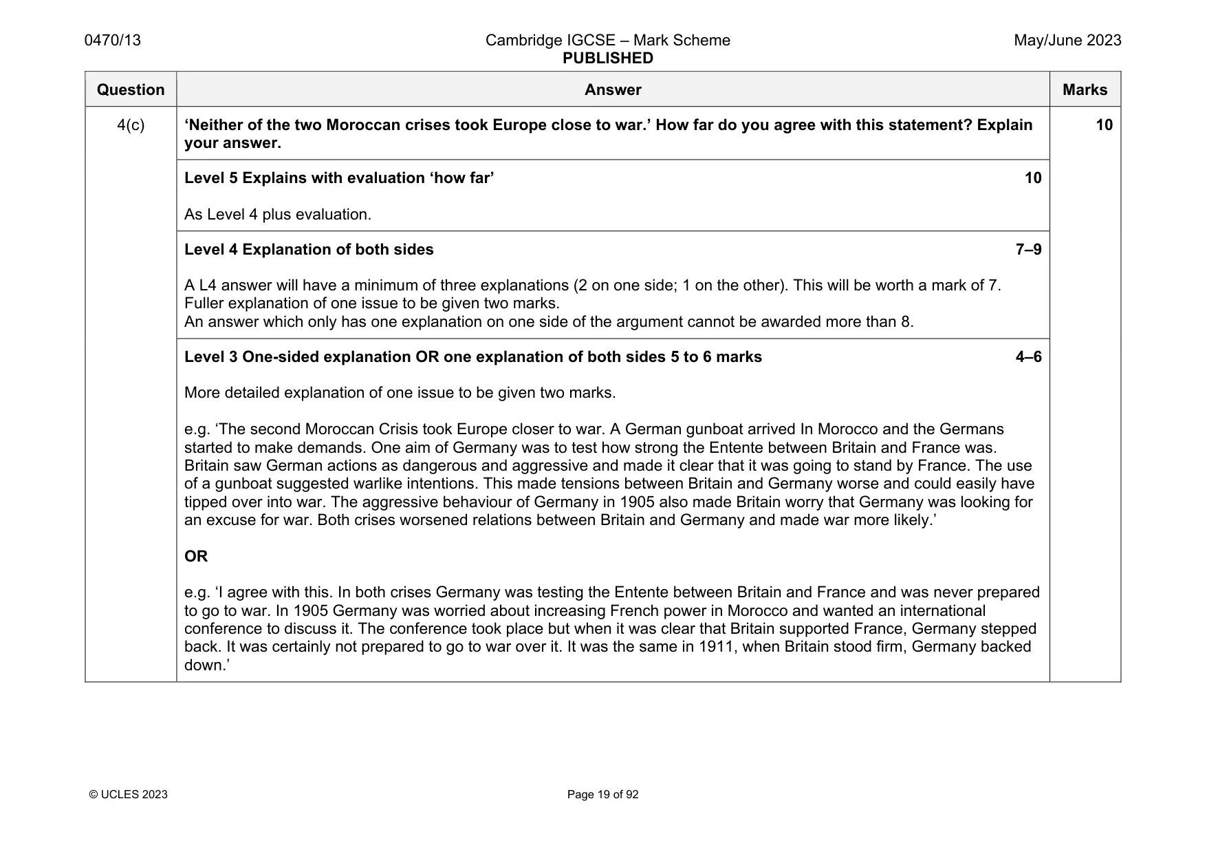 Mark scheme, page 19 of 92