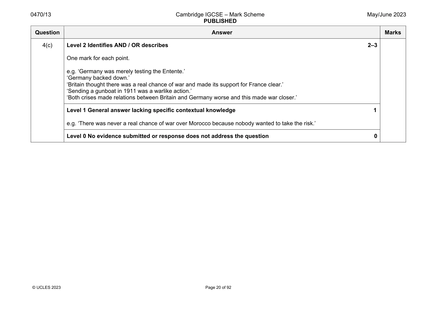 Mark scheme, page 20 of 92