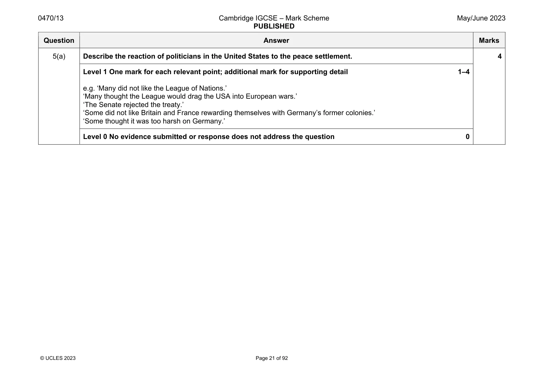 Mark scheme, page 21 of 92