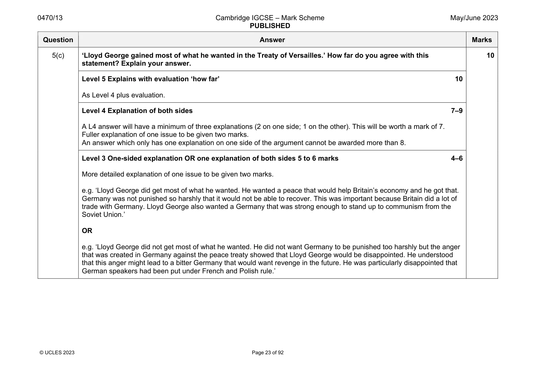 Mark scheme, page 23 of 92