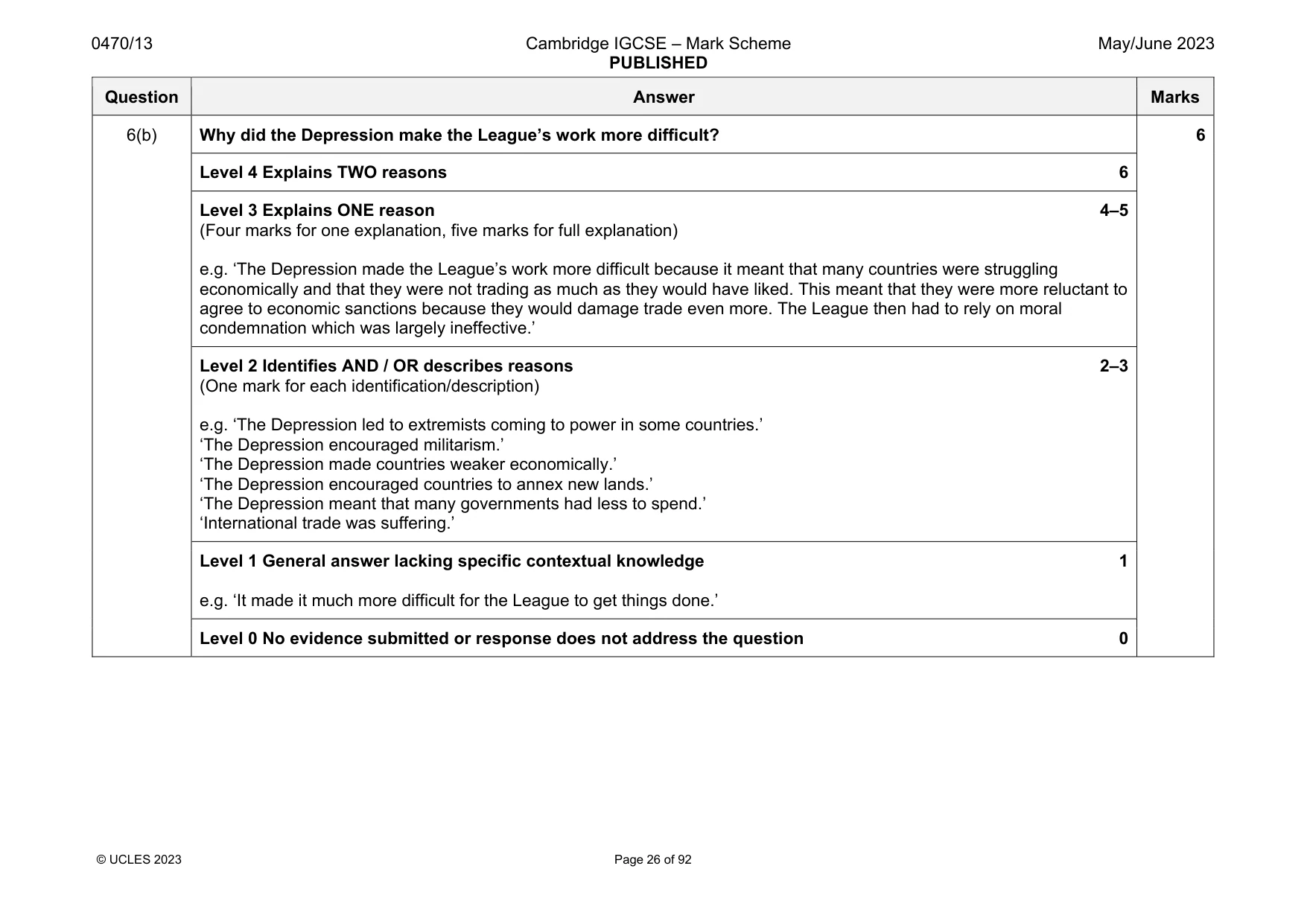 Mark scheme, page 26 of 92