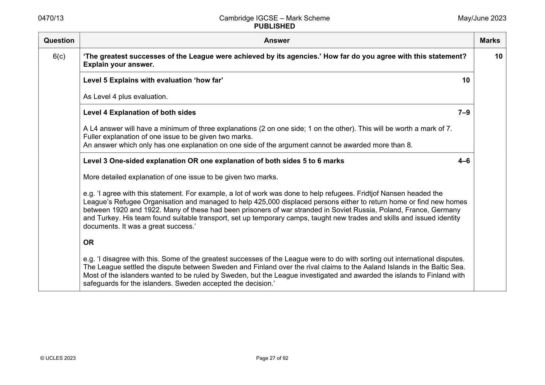 Mark scheme, page 27 of 92