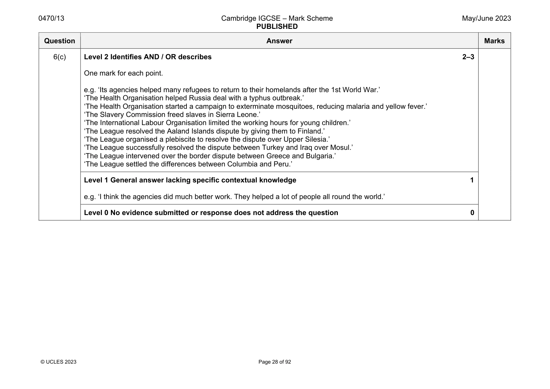 Mark scheme, page 28 of 92