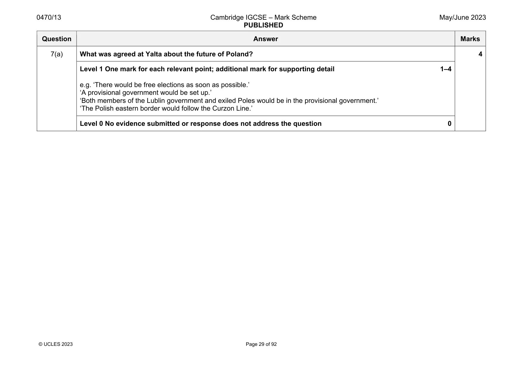 Mark scheme, page 29 of 92