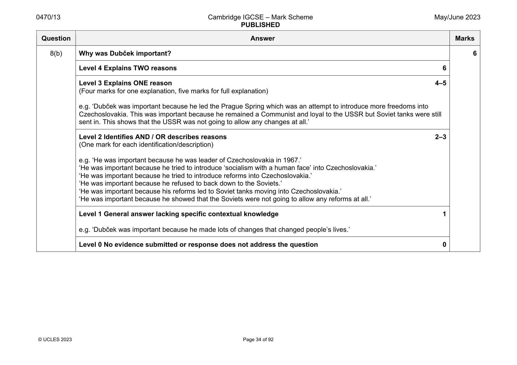 Mark scheme, page 34 of 92