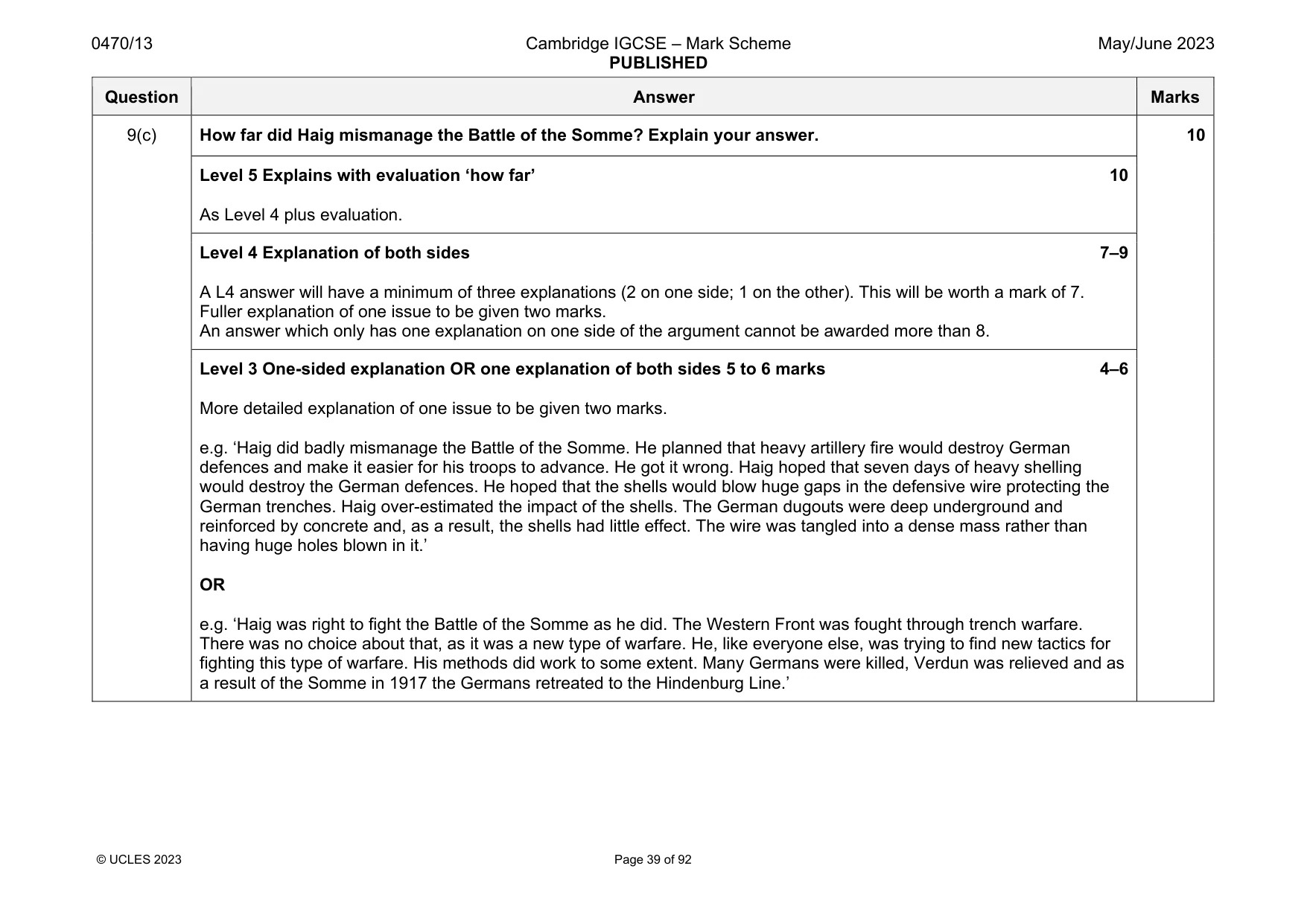 Mark scheme, page 39 of 92