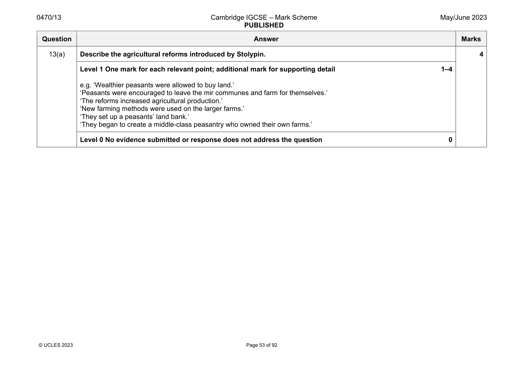 Mark scheme, page 53 of 92