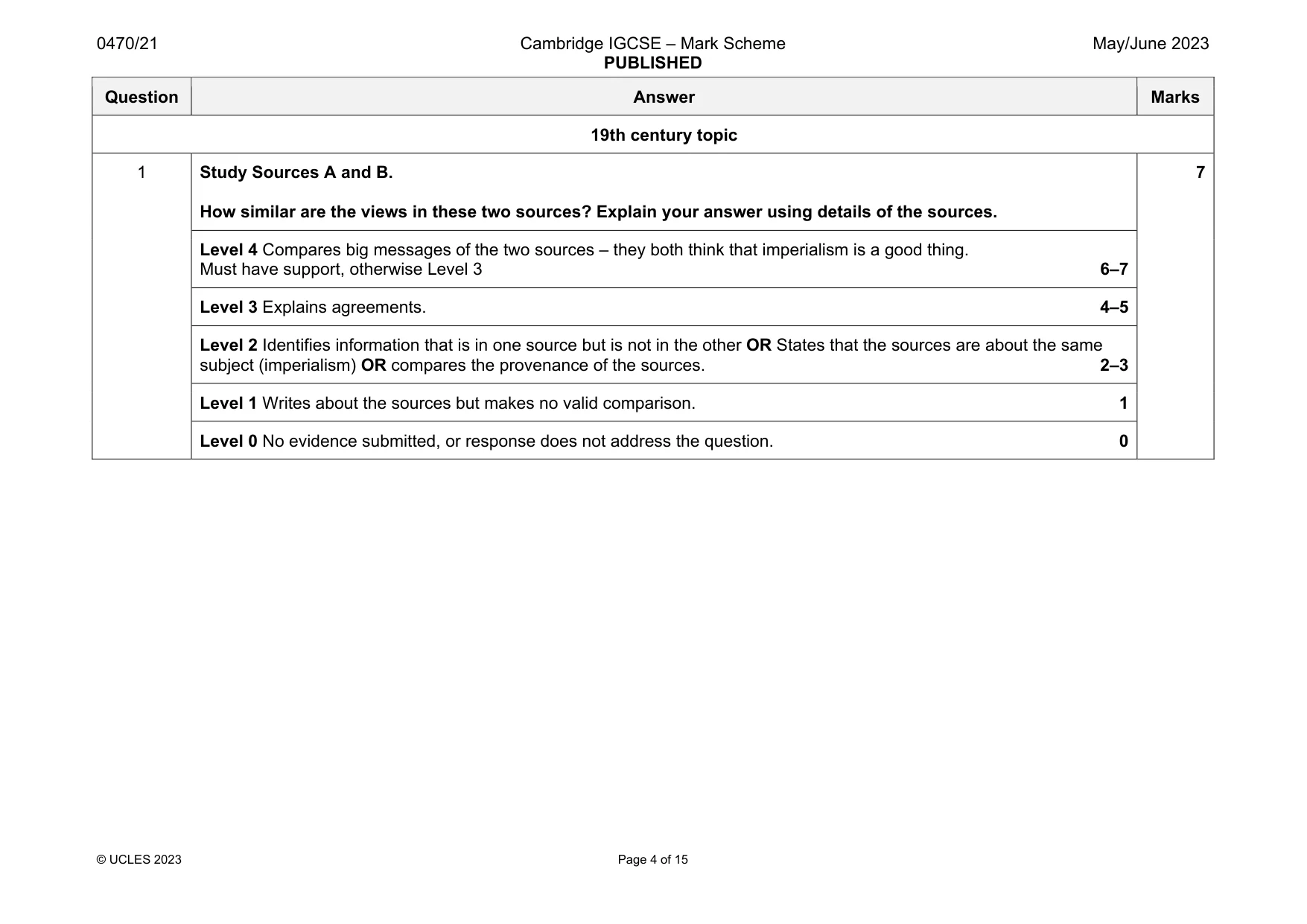 Mark scheme, page 4 of 15