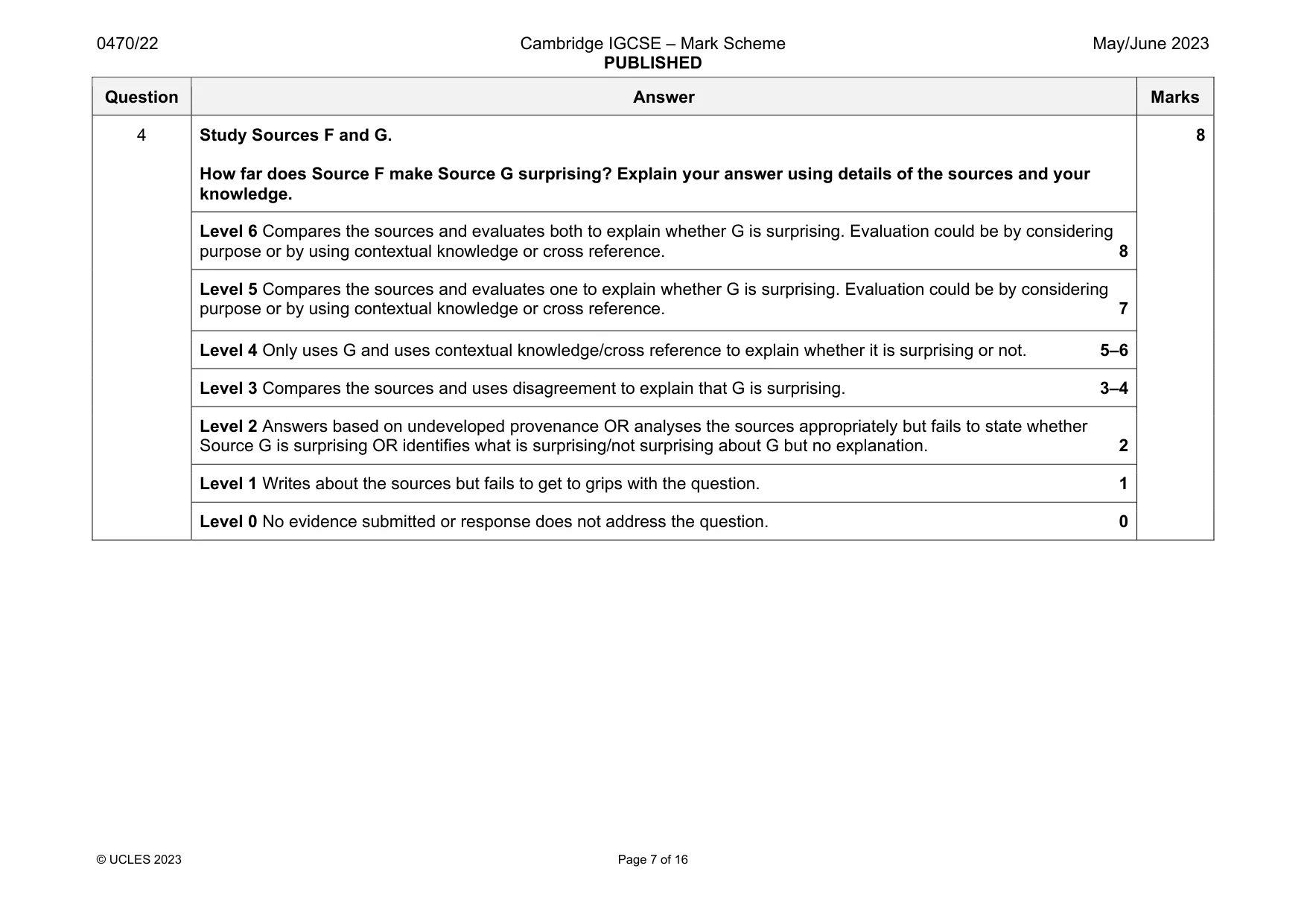 Mark scheme, page 7 of 16