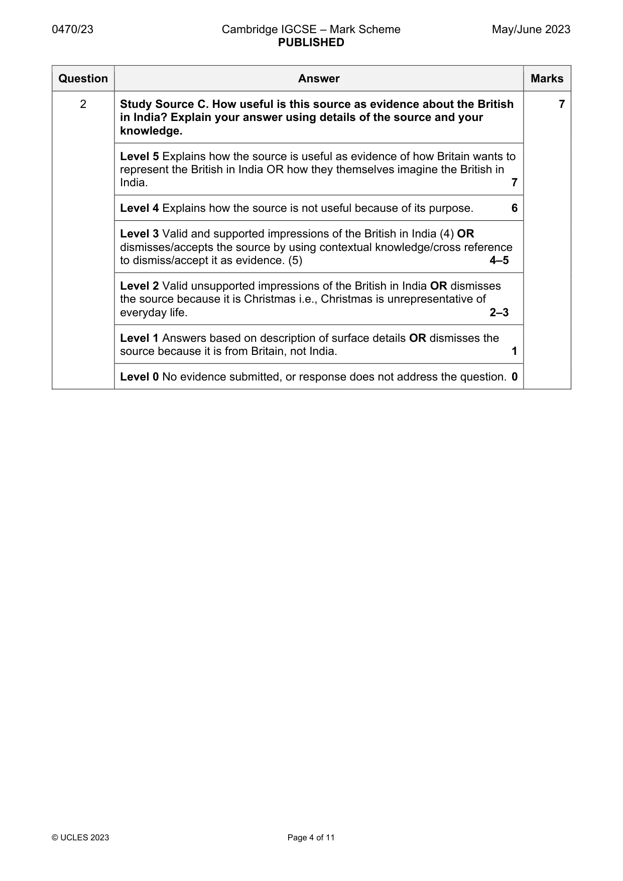 Mark scheme, page 4 of 11