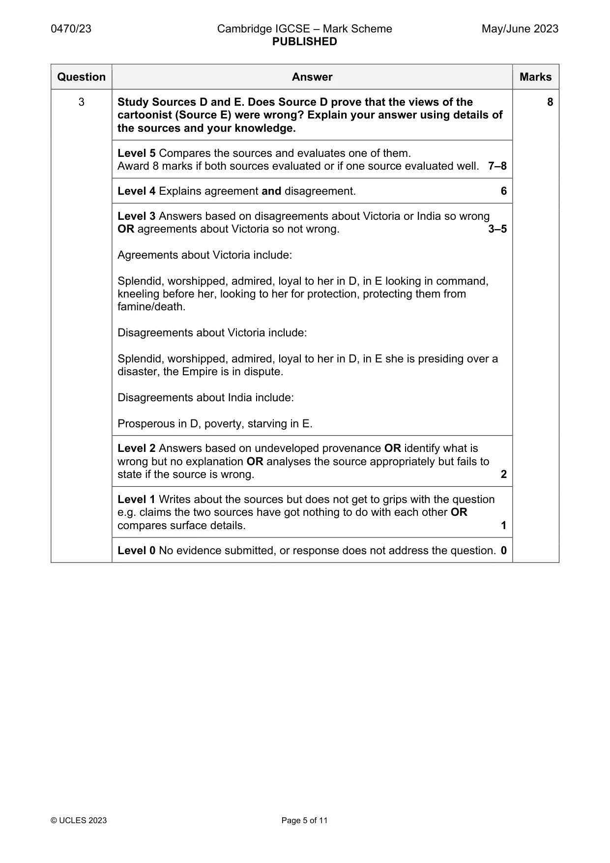 Mark scheme, page 5 of 11