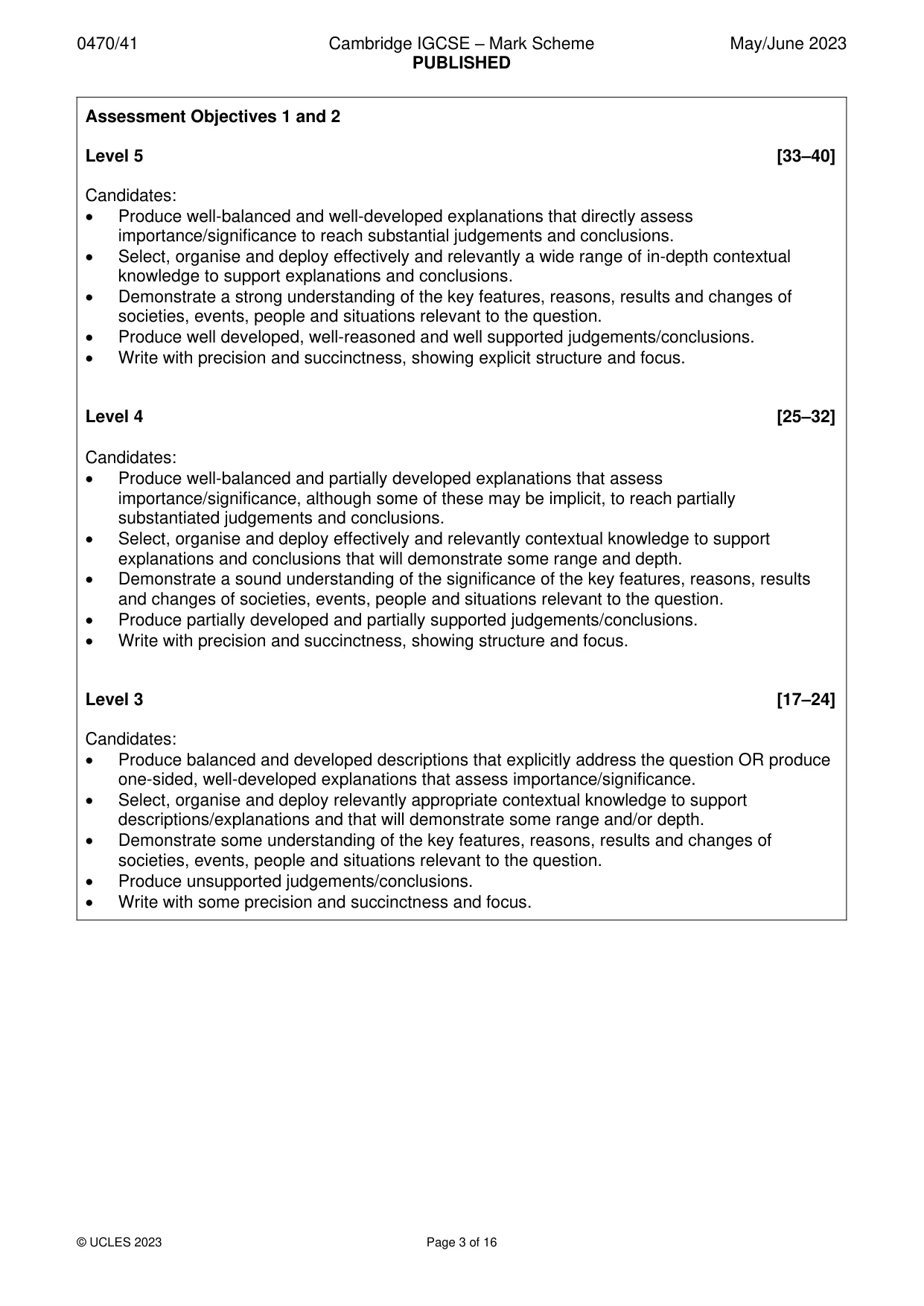 Mark scheme, page 3 of 16