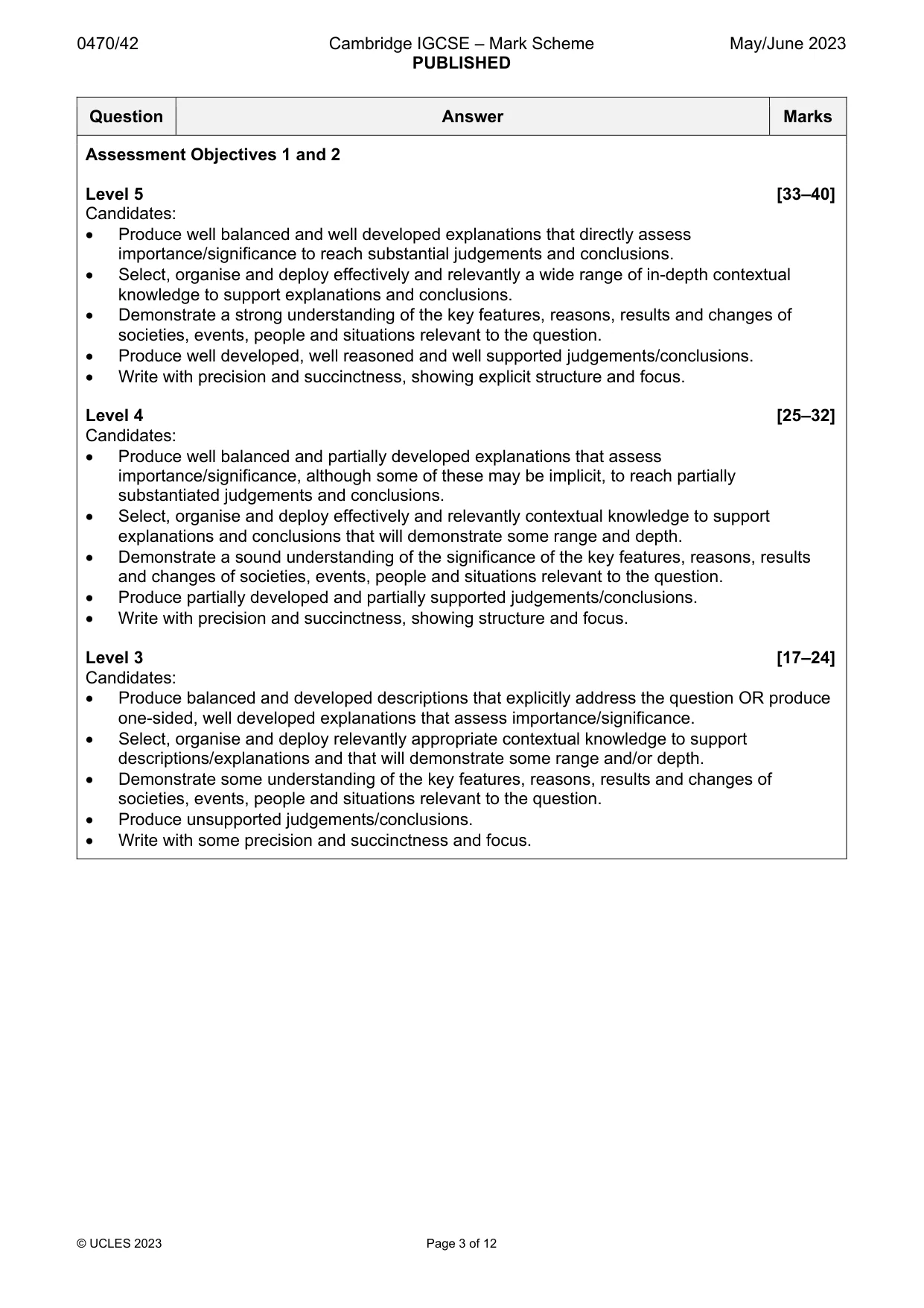 Mark scheme, page 3 of 12