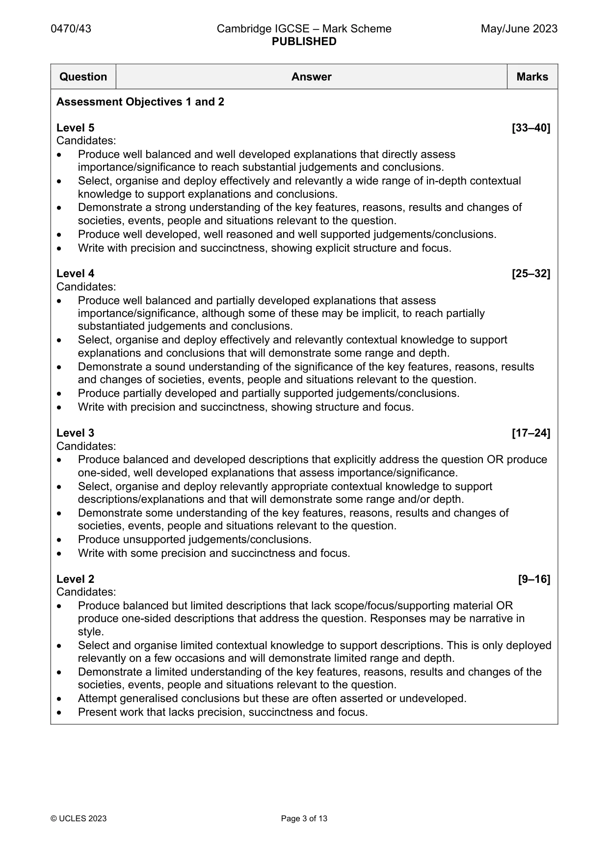 Mark scheme, page 3 of 13