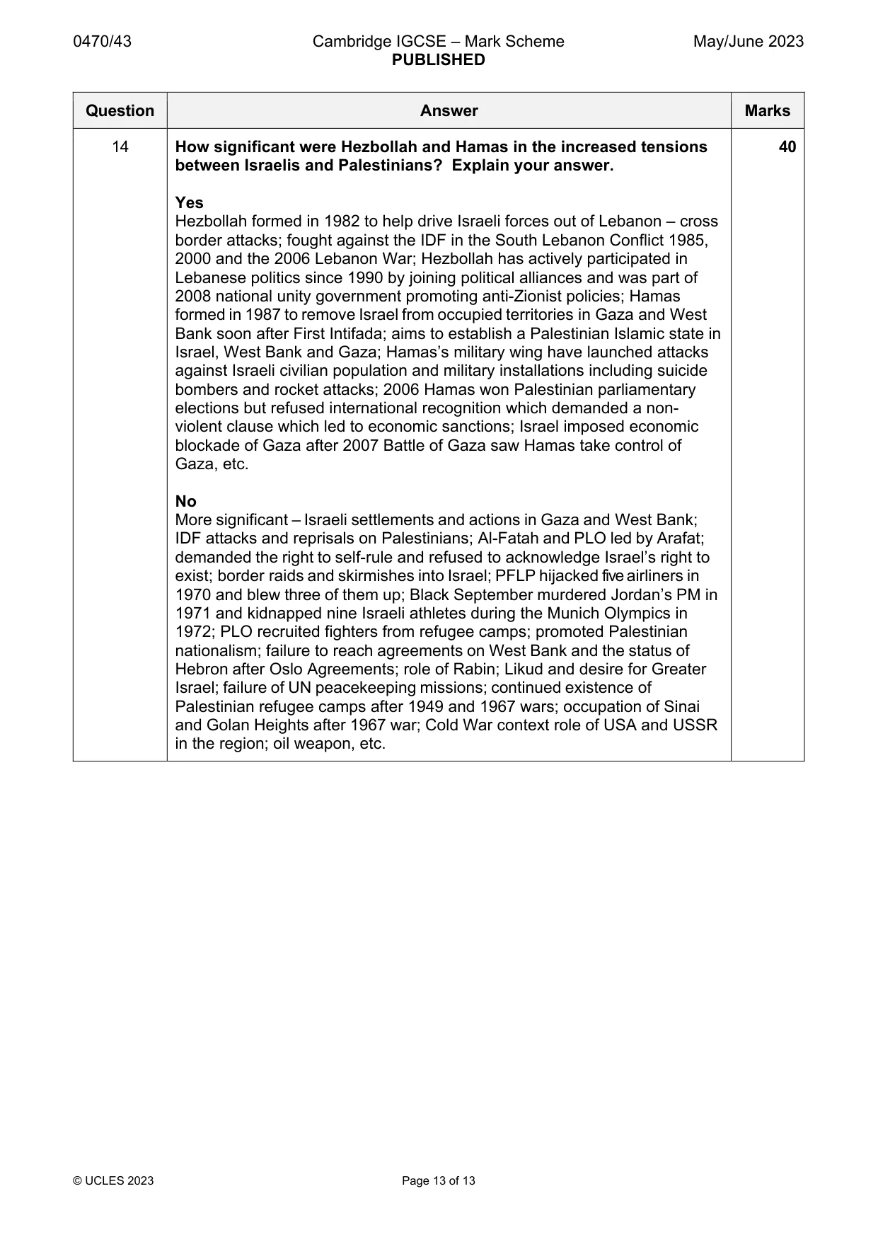 Mark scheme, page 13 of 13