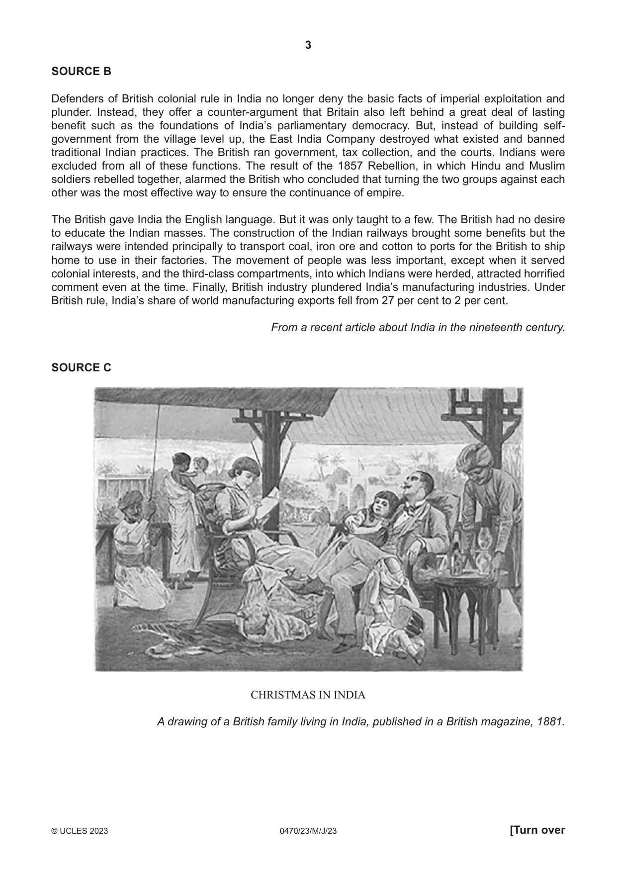 Cambridge IGCSE History 0470 2023 May/June Paper 2 · Variant 3 question paper, page 3 of 16