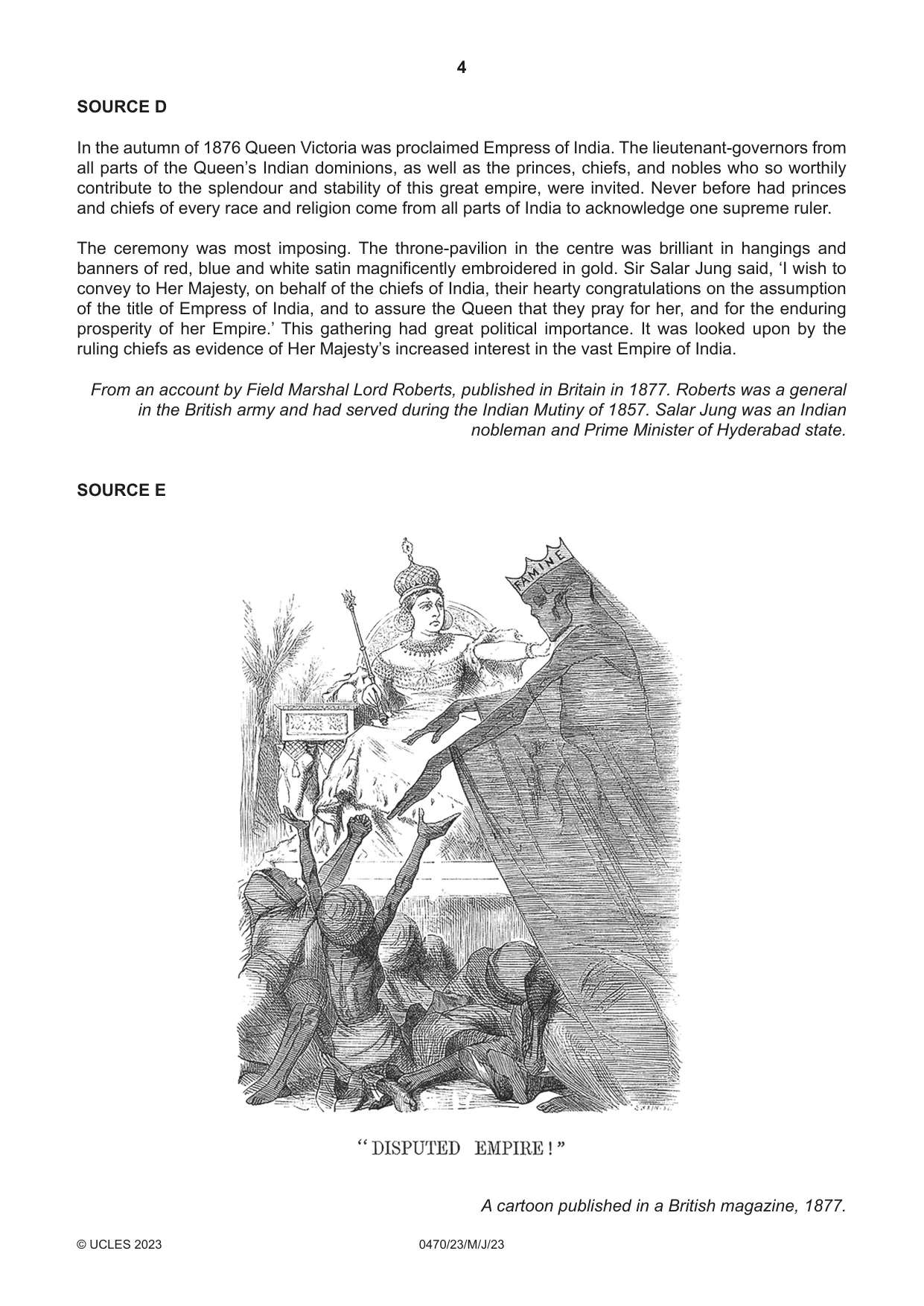 Cambridge IGCSE History 0470 2023 May/June Paper 2 · Variant 3 question paper, page 4 of 16