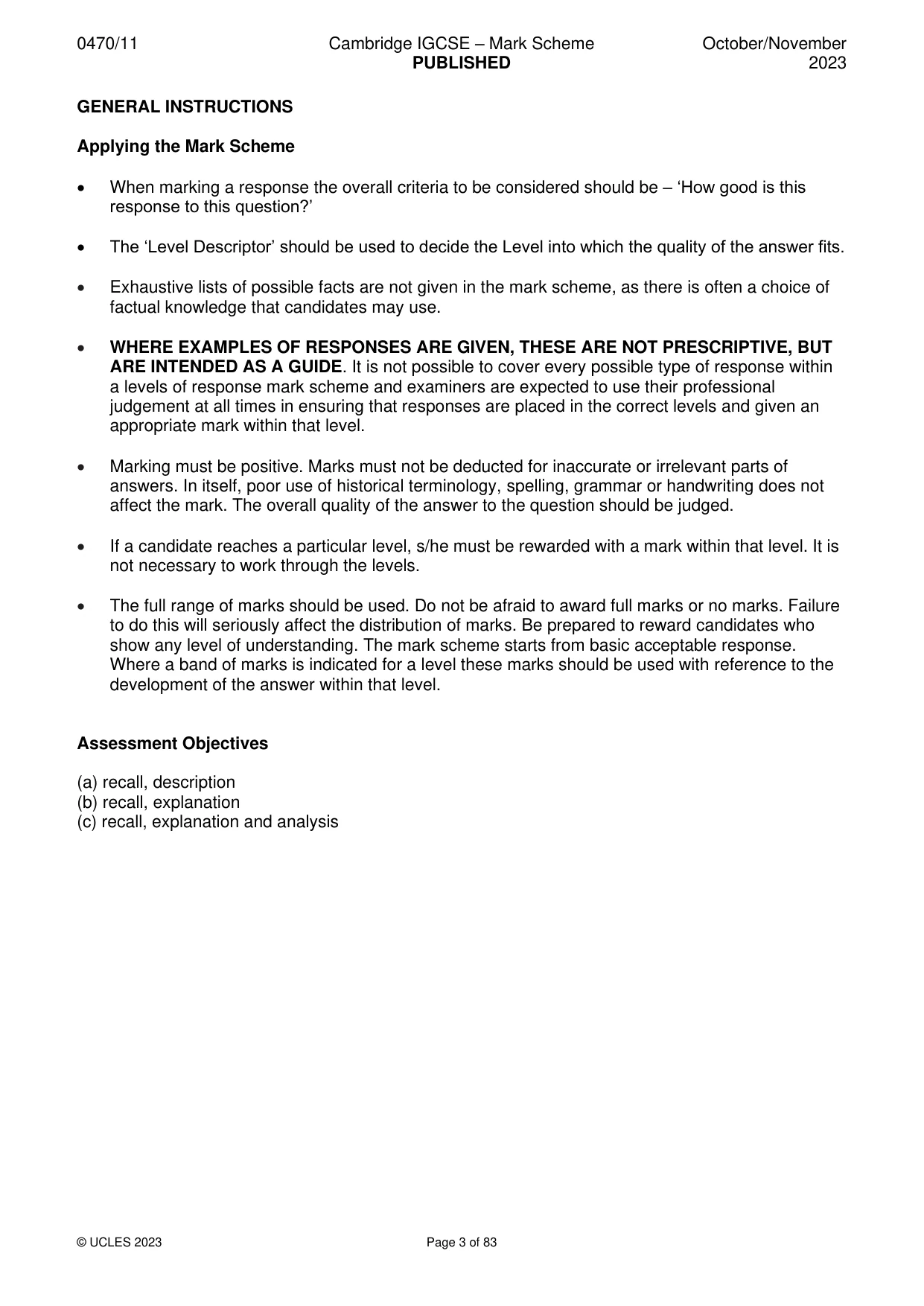 Mark scheme, page 3 of 83